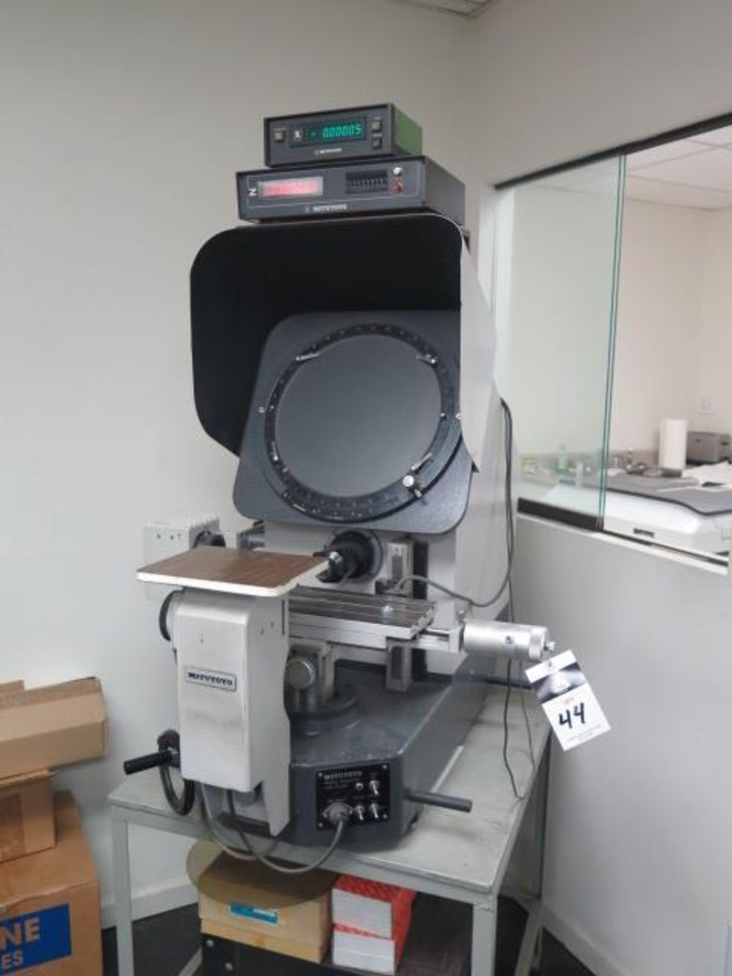 Mitutoyo PH-350 13" Optical Comparator s/n 362 w/ Mitutoyo DRO's, 20X and 50X Lenses, SOLD AS IS
