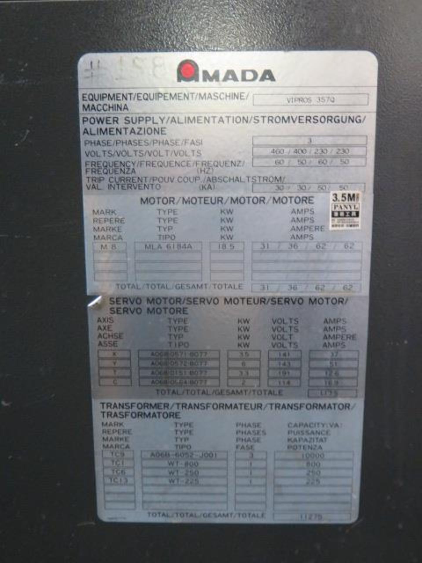 1998 Amada VIPROS 357 QUEEN 30 Ton CNC Turret Punch Press s/n 35730345 w/ O4P-C Controls, SOLD AS IS - Image 18 of 30