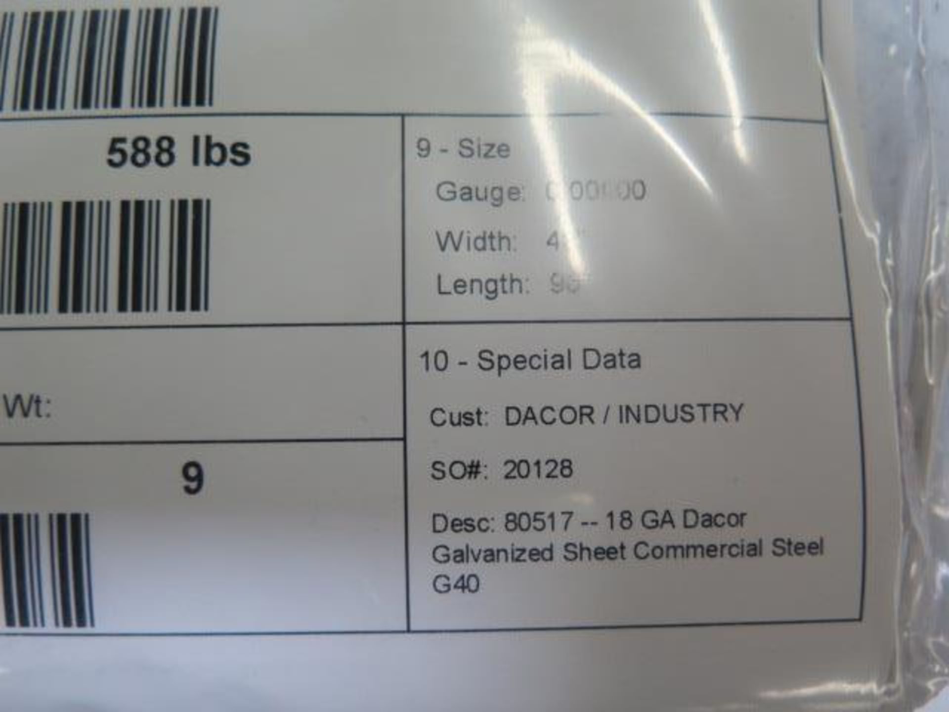 Galvanized 18GA 48" x 96" (69 pcs) (SOLD AS-IS - NO WARRANTY) - Image 9 of 9