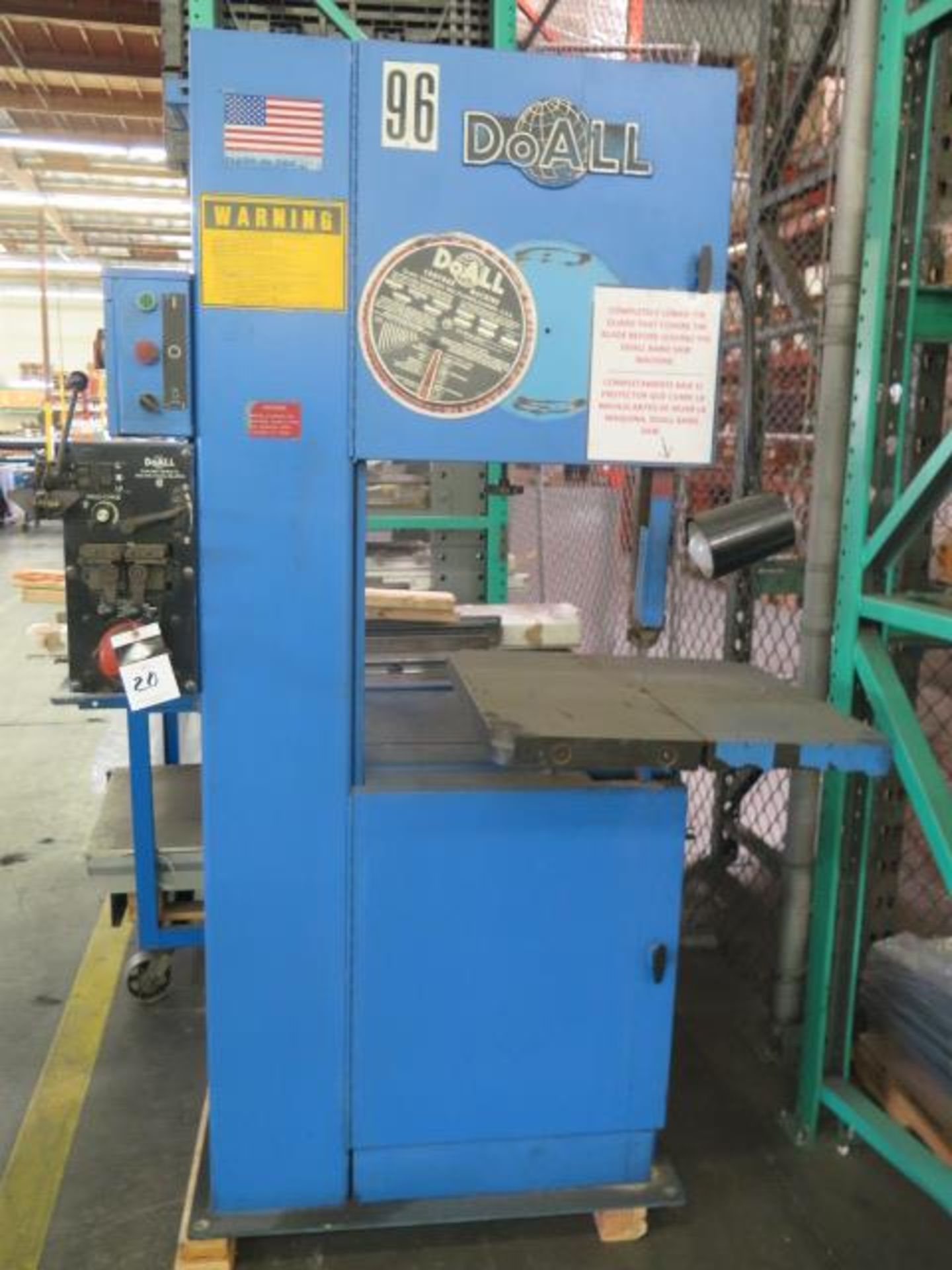 DoAll 2013-V 20" Vertical Band Saw s/n 499-92118 w/ Blade Welder (SOLD AS-IS - NO WARRANTY)