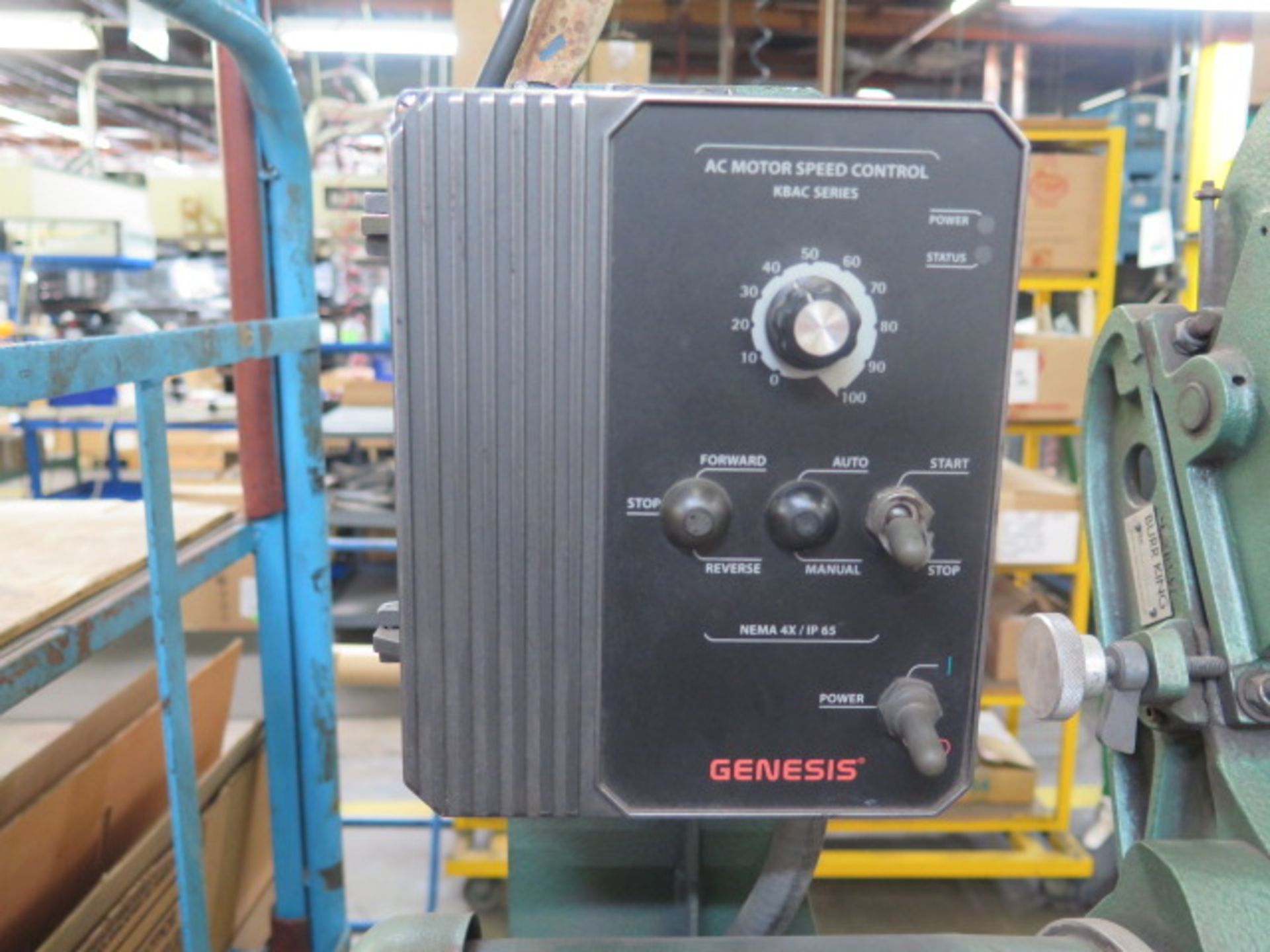 Burr King mdl. 860 2 ½” Pedestal Belt Sander w/ Genesis Motor Speed Controller (SOLD AS-IS - NO - Image 4 of 6