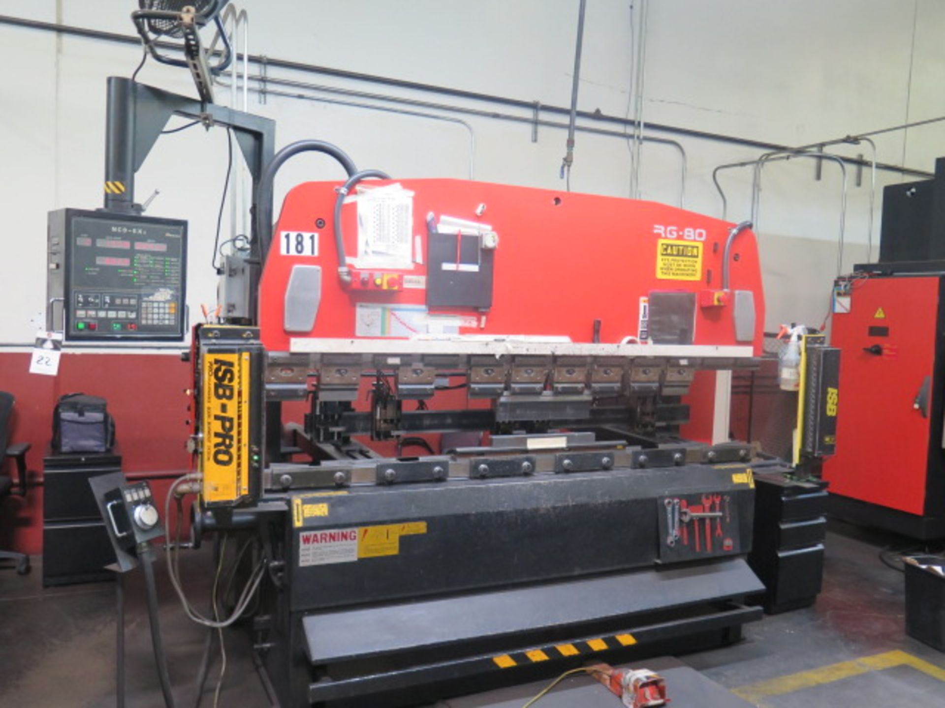 1998 Amada RG-80 80 Ton 8' CNC Press Brake s/n 811513 w/ Amada NC9-EXII Controls, SOLD AS IS - Image 2 of 17