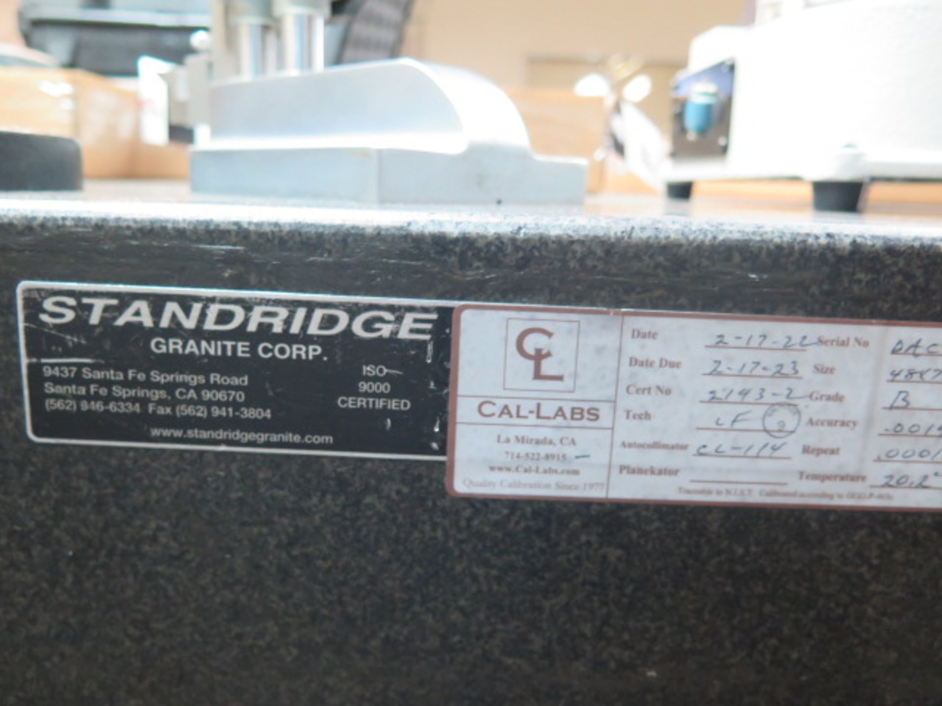 Standridge 48" x 72" x 6" Granite Surface Plate w/ Stand (SOLD AS-IS - NO WARRANTY) - Image 7 of 7