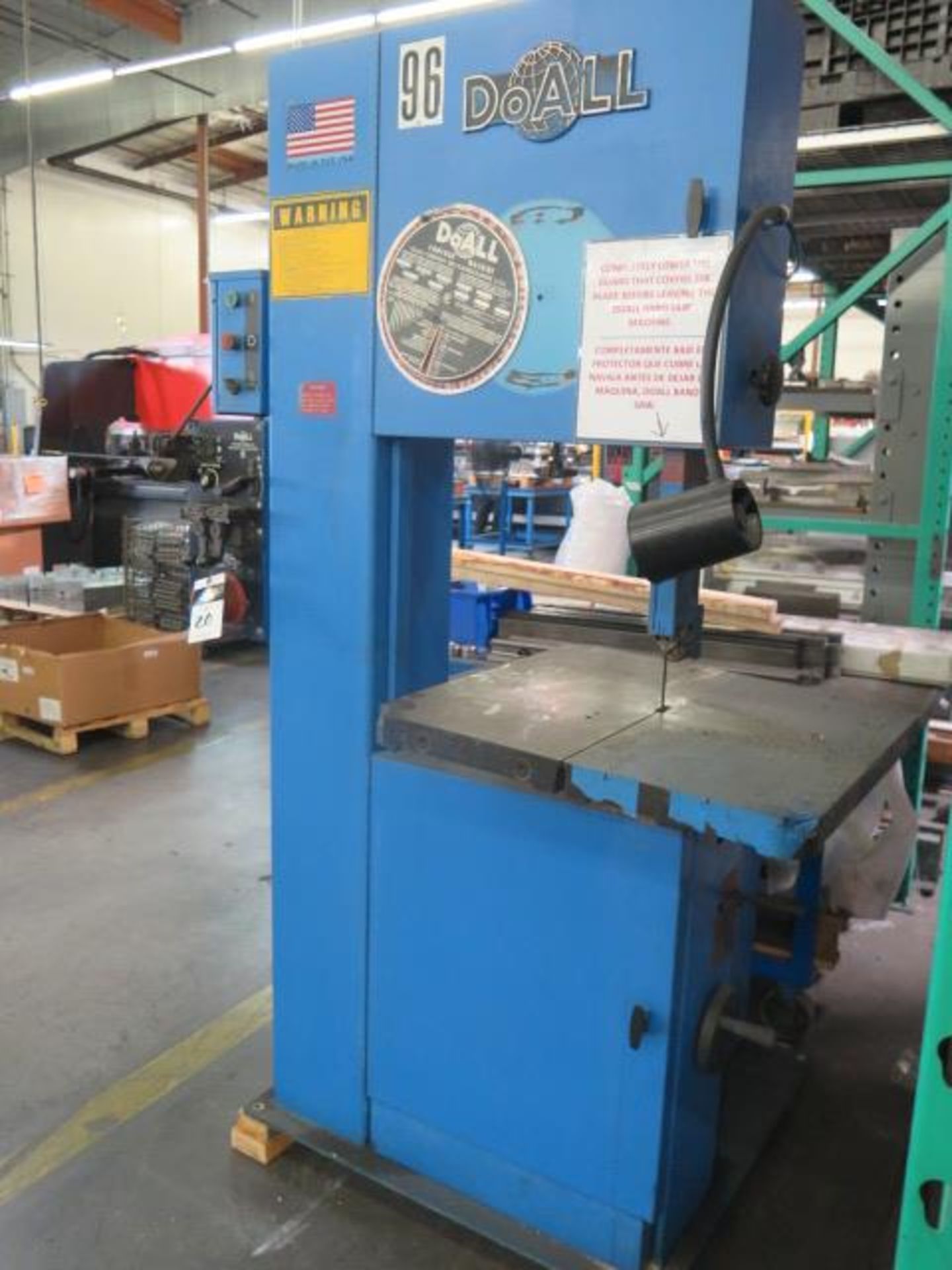 DoAll 2013-V 20" Vertical Band Saw s/n 499-92118 w/ Blade Welder (SOLD AS-IS - NO WARRANTY) - Image 3 of 7