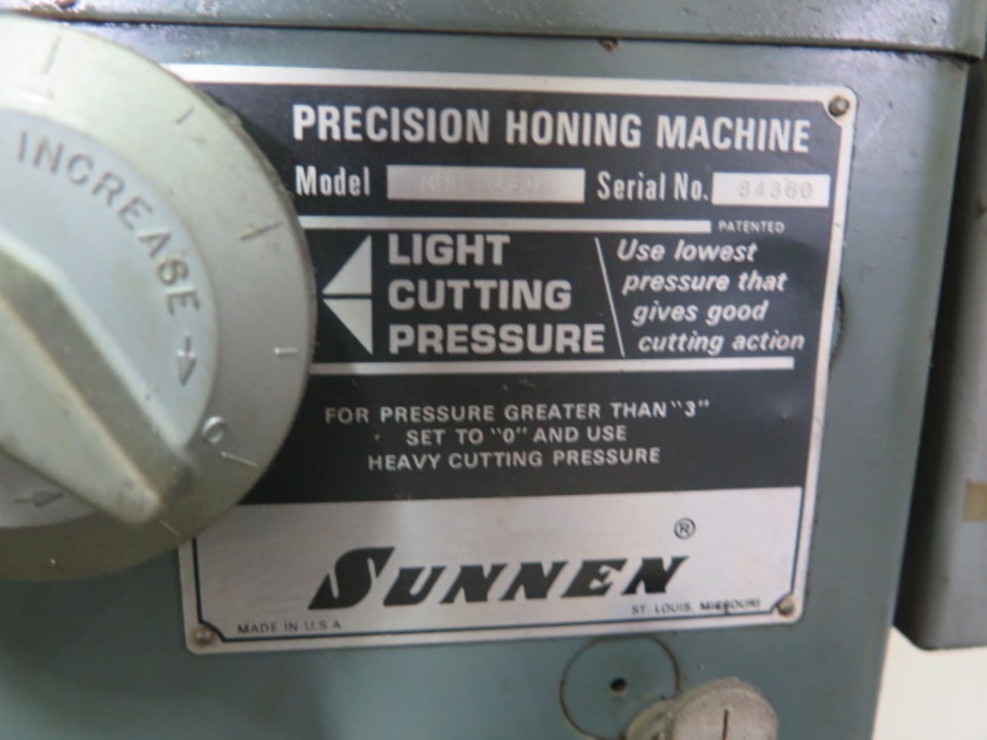 Sunnen MBB-1660 Precision Honing Machine s/n 84360 w/ Coolant (SOLD AS-IS - NO WARRANTY) - Image 8 of 8