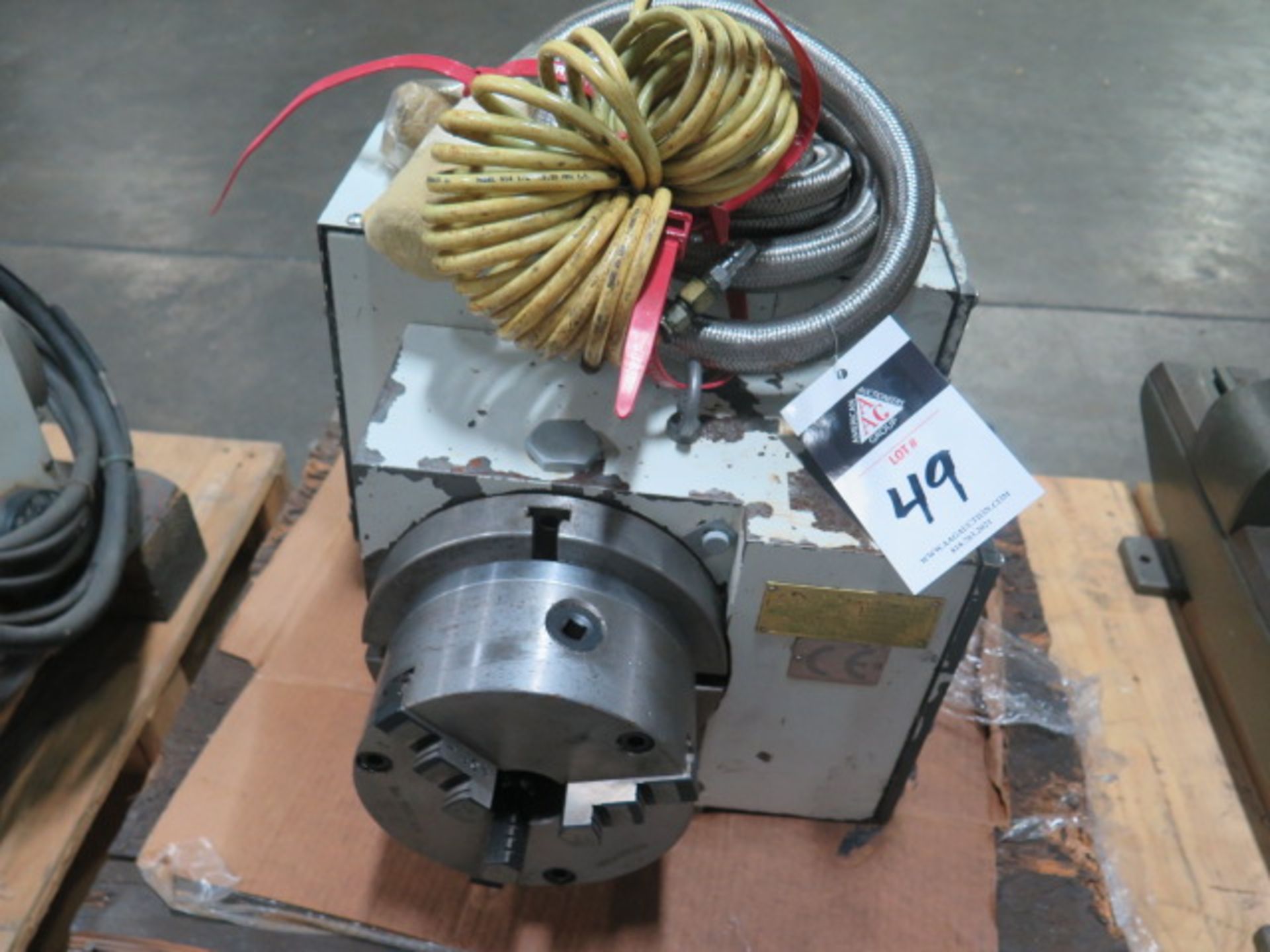 Golden Sun mdl. GNC-201RB 4th Axis 8" Rotary Head w/ 6 1/2" 3-Jaw Chuck and Mill Center, SOLD AS IS