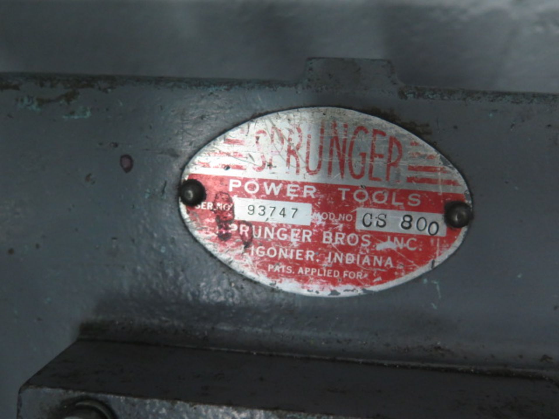 Sprunger CS800 4" Horizontal Band Saw s/n 93747 (SOLD AS-IS - NO WARRANTY) - Image 4 of 4