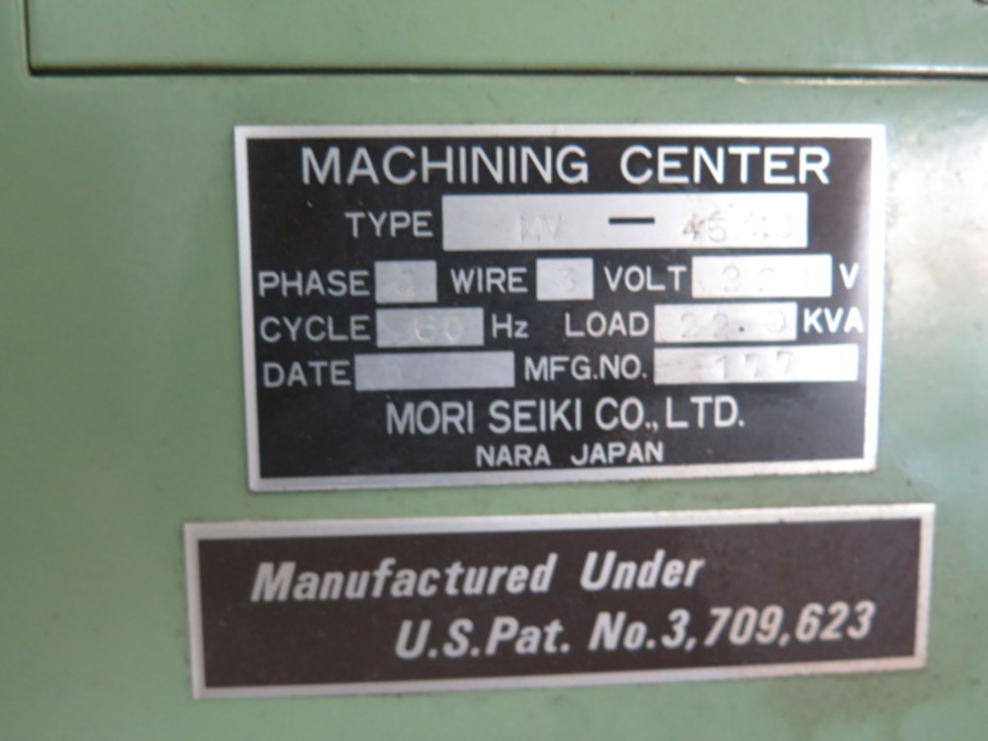 Mori Seriki MV-45/40 CNC VMC s/n 177 w/ Fanuc System 6M Controls, 20-Station, SOLD AS IS - Image 12 of 12