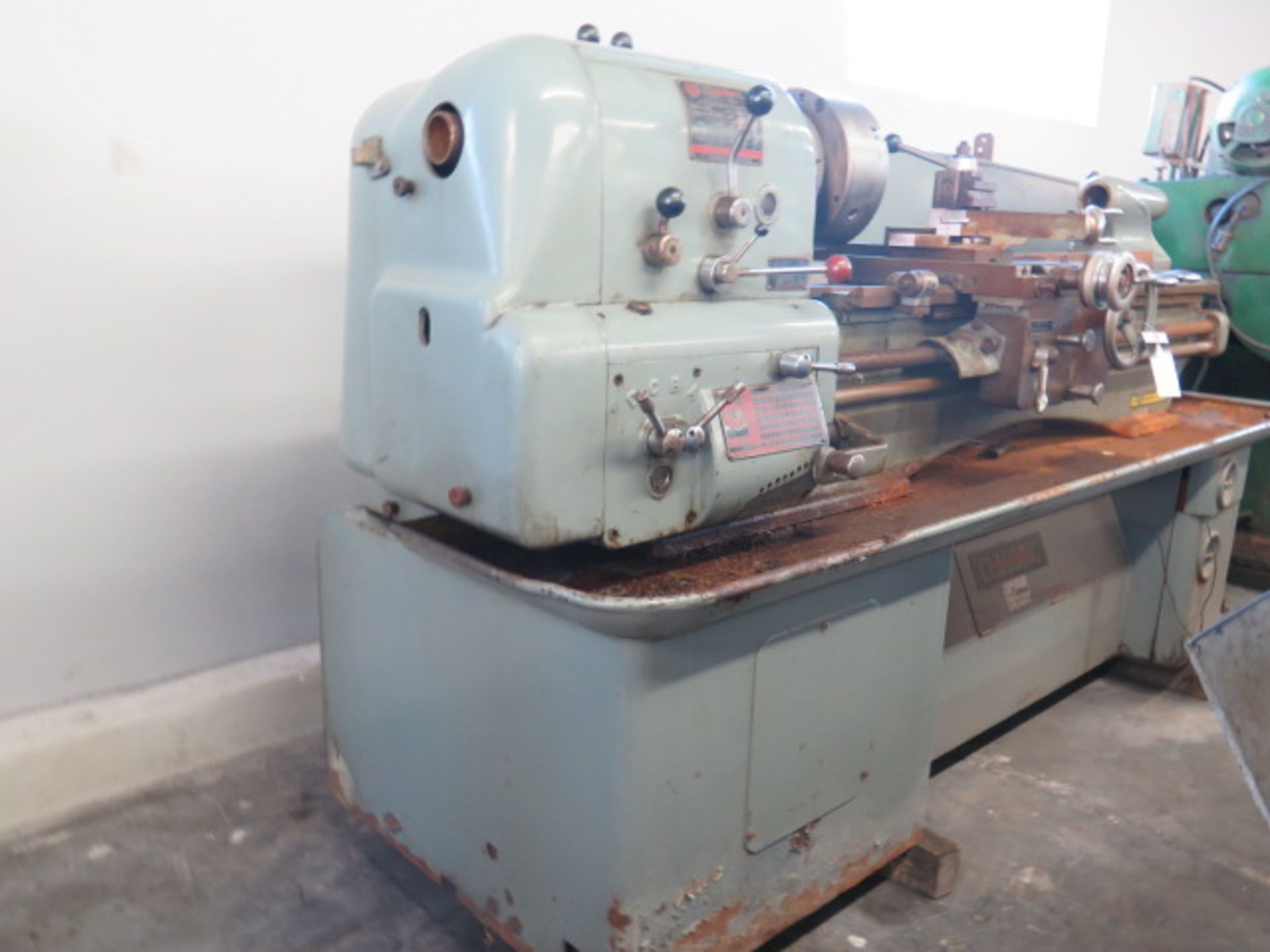 Clausing 15” Geared Head Lathe w/ 37-1500 RPM, Inch Threading, Tool Post, 10” 3-Jaw Chuck,SOLD AS IS