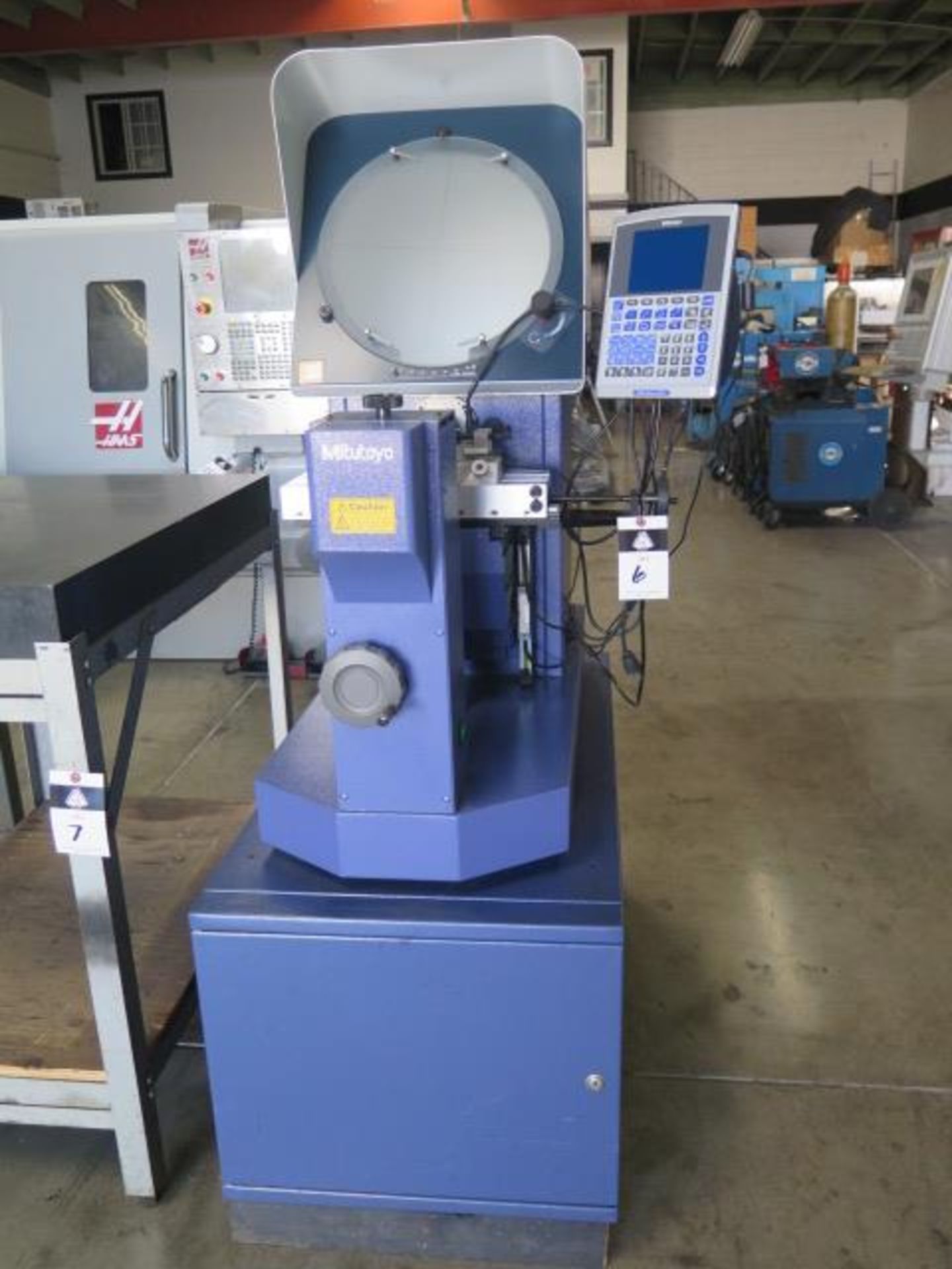Mitutoyo PH-A14 14” Optical Comparator s/n 511051 w/ Mitutoyo QM-Data 200 Prog DRO, SOLD AS IS