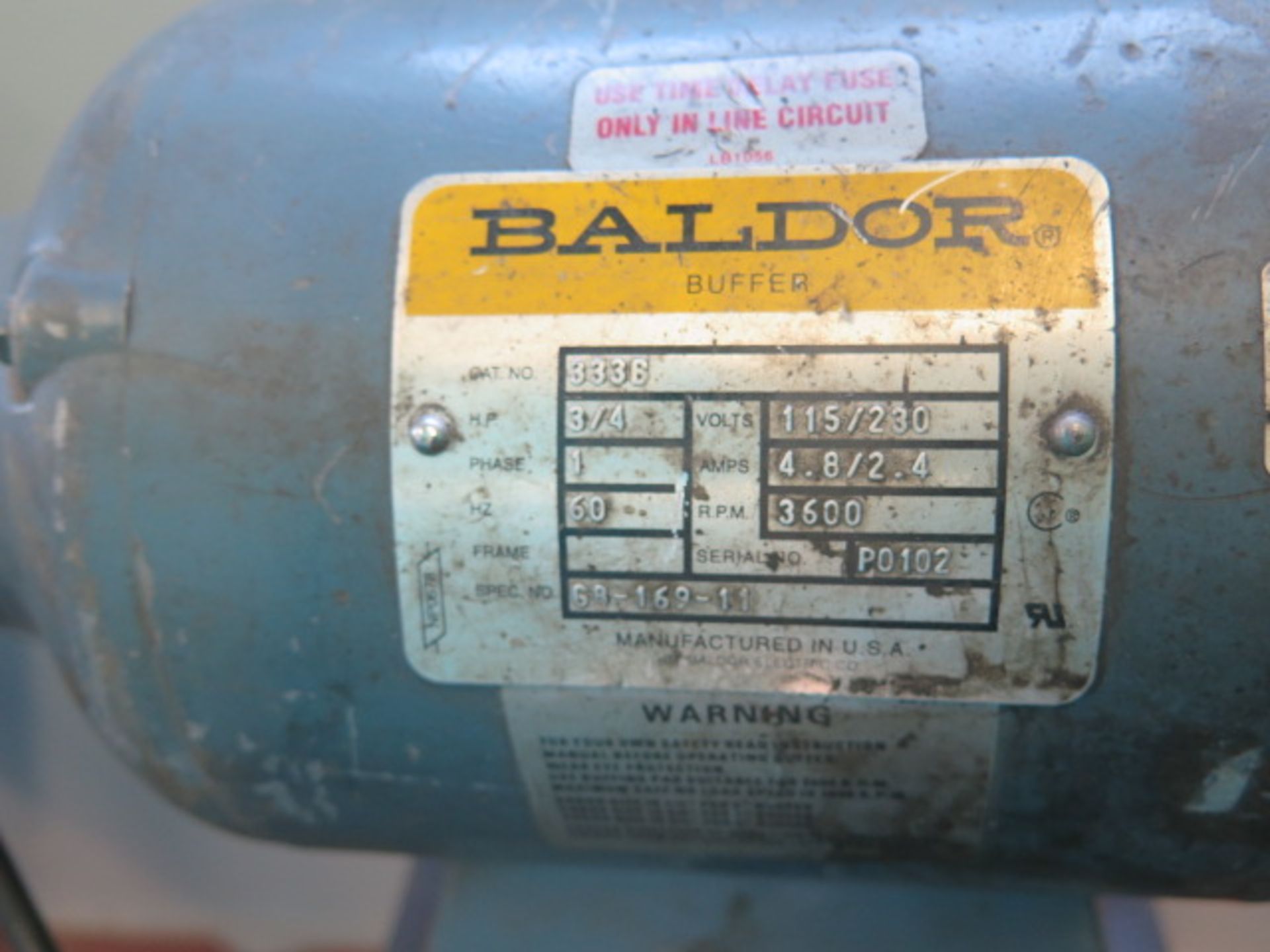 Baldor 3/4Hp Pedestal Buffer (SOLD AS-IS - NO WARRANTY) - Image 5 of 5