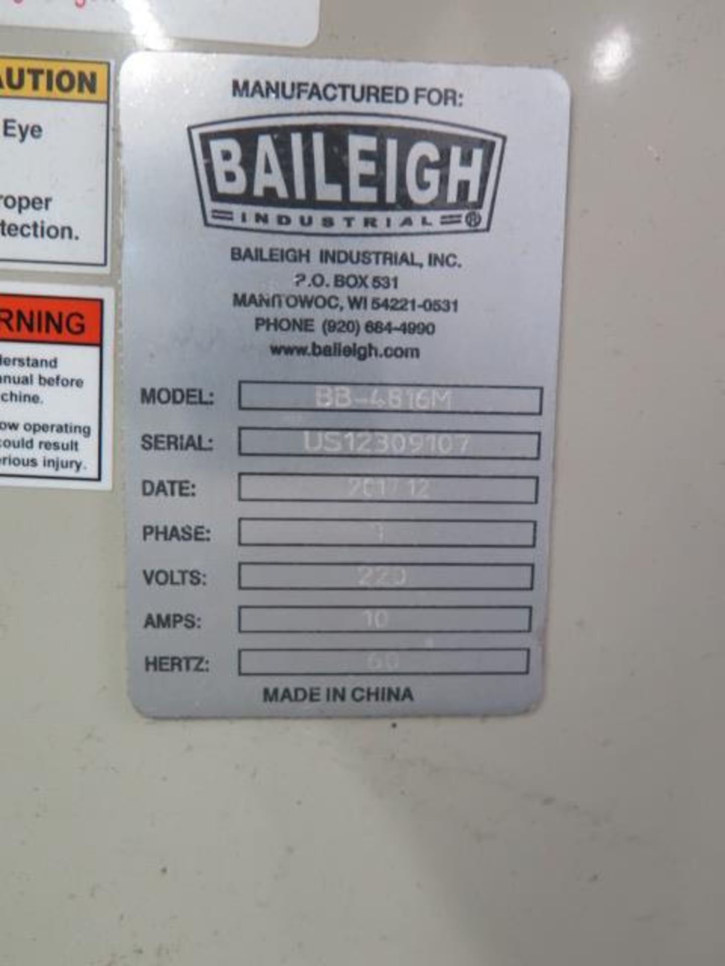 2017 Baileigh BB-4816M 16GA x 48" Finger Brake / Pan Brake w/ Electric Clamping, SOLD AS IS - Image 10 of 10
