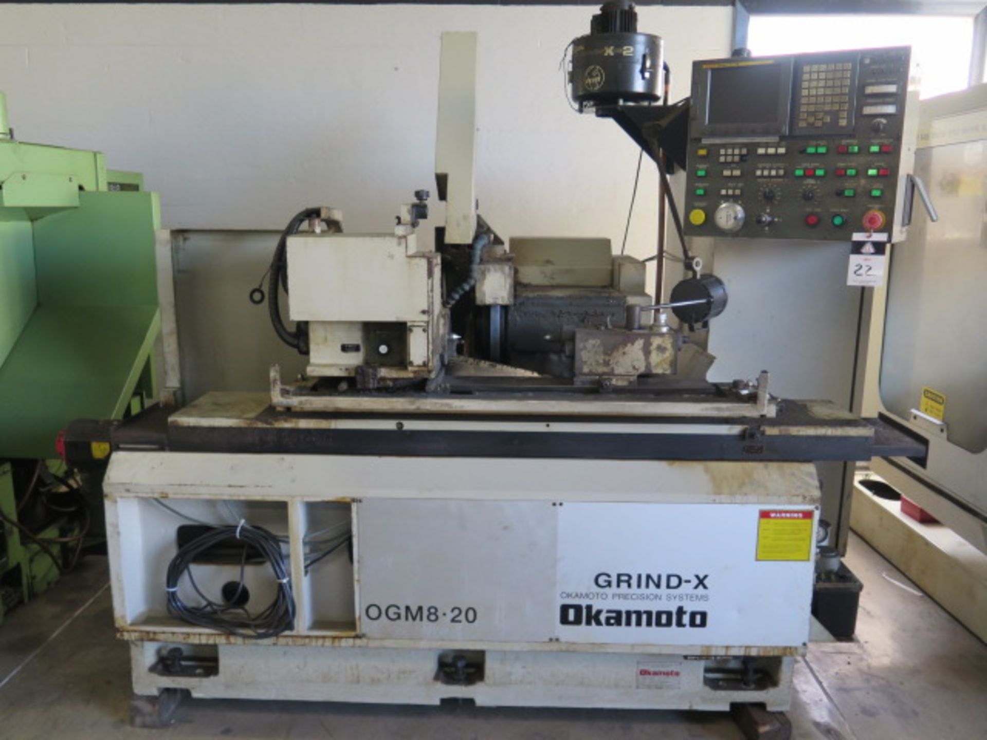 Okamoto “Grind-X” OGM-8-20 UNCB 8” x 20” CNC Grinder s/n 26015 w/ Fanuc Series 21i-TB, SOLD AS IS