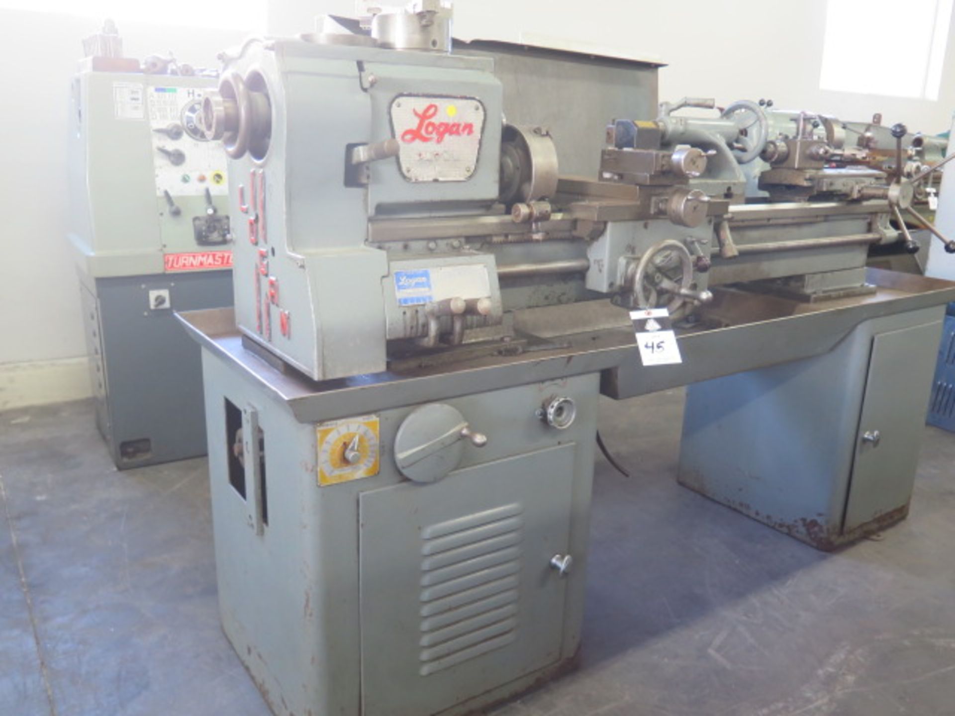 Logan mdl. 6560 12” x 42” Lathe s/n 61470 w/ Inch Threading, Tailstock, 6-Station Turret SOLD AS IS