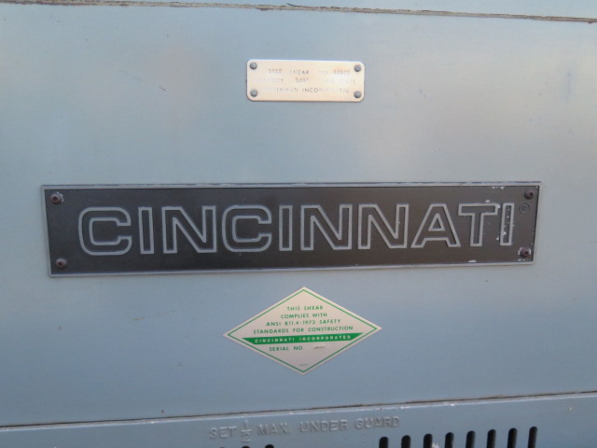 Cincinnati 1812 1/4" x 12' Cap Power Shear s/n 40493 w/ Cinc Controls and Back Gauging, SOLD AS IS - Image 11 of 12