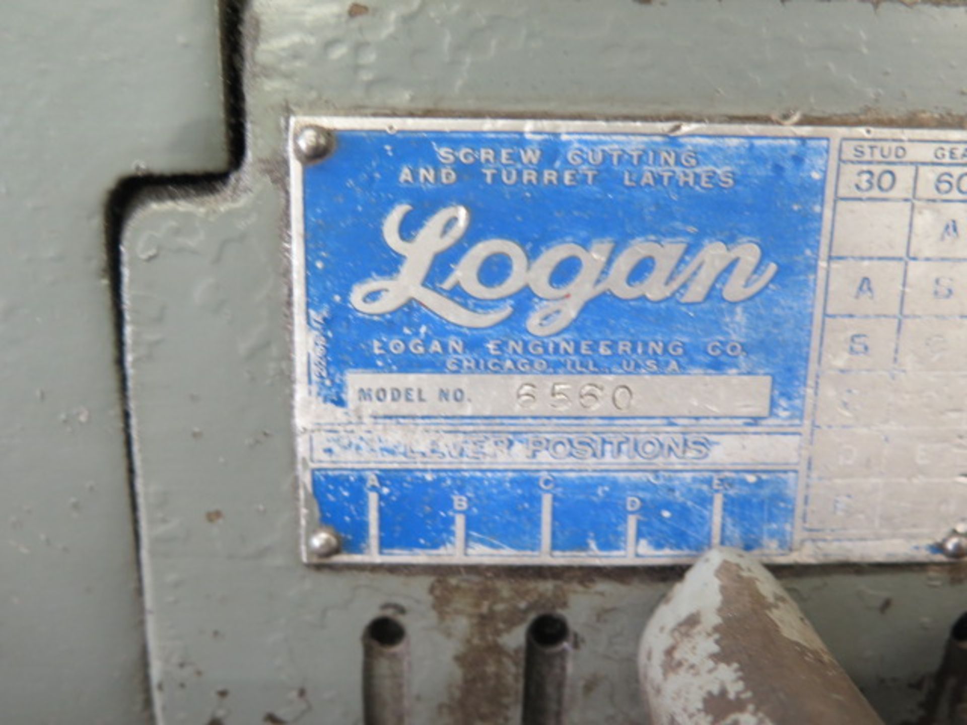 Logan mdl. 6560 12” x 42” Lathe s/n 61470 w/ Inch Threading, Tailstock, 6-Station Turret SOLD AS IS - Image 13 of 13