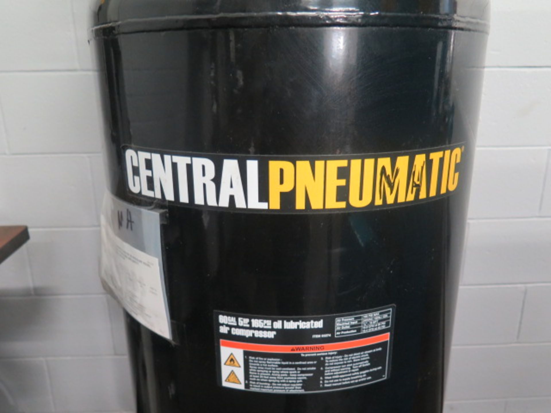 Central Pneumatic 5Hp Vertical Air Compressor w/ 60 Gallon Tank (SOLD AS-IS - NO WARRANTY) - Image 5 of 6