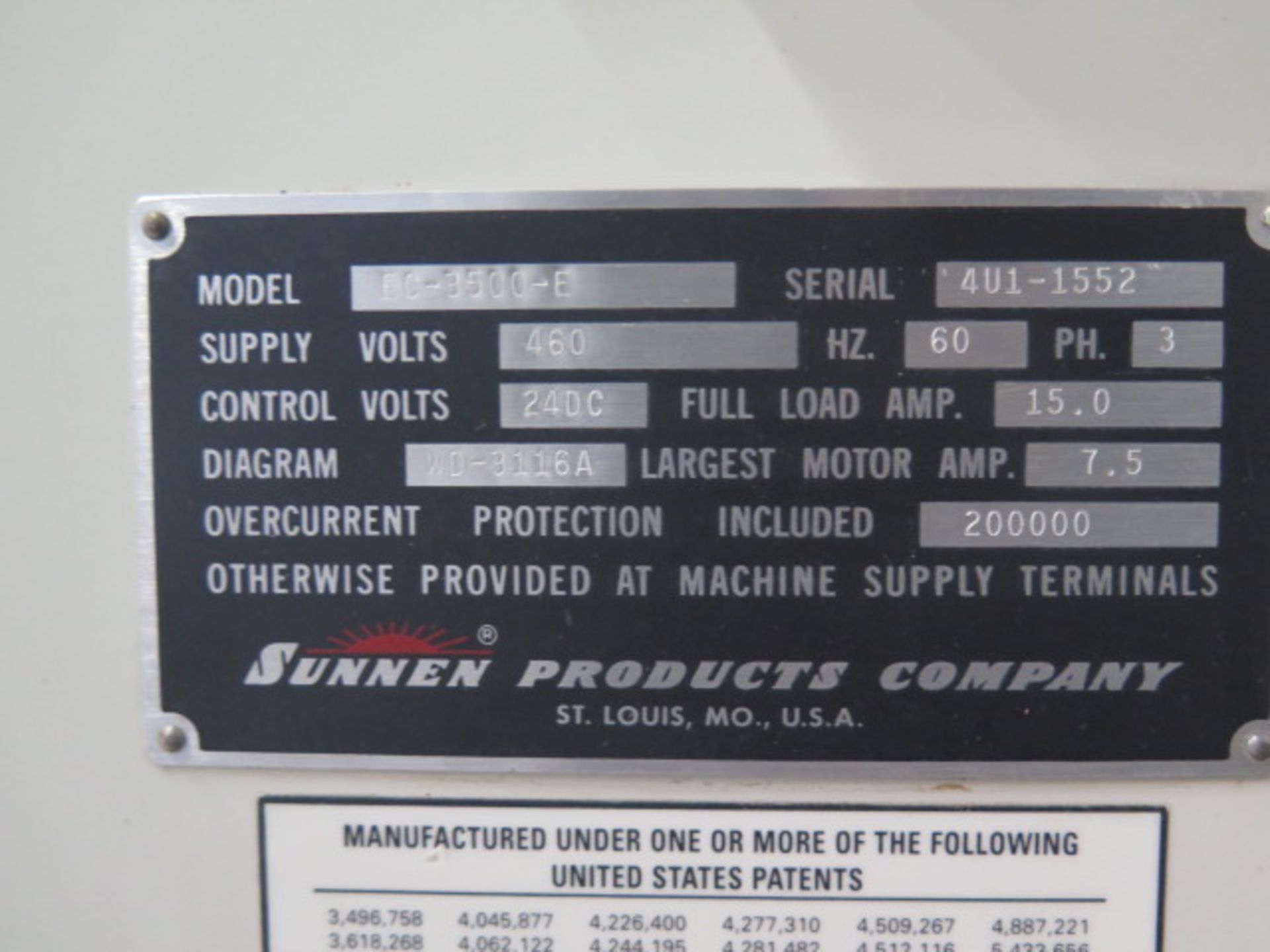 Sunnen Eclipse EC-3500-E Honing Machine s/n 4U1-1552 w/Digital Speed and Stroke Controls, SOLD AS IS - Image 10 of 10