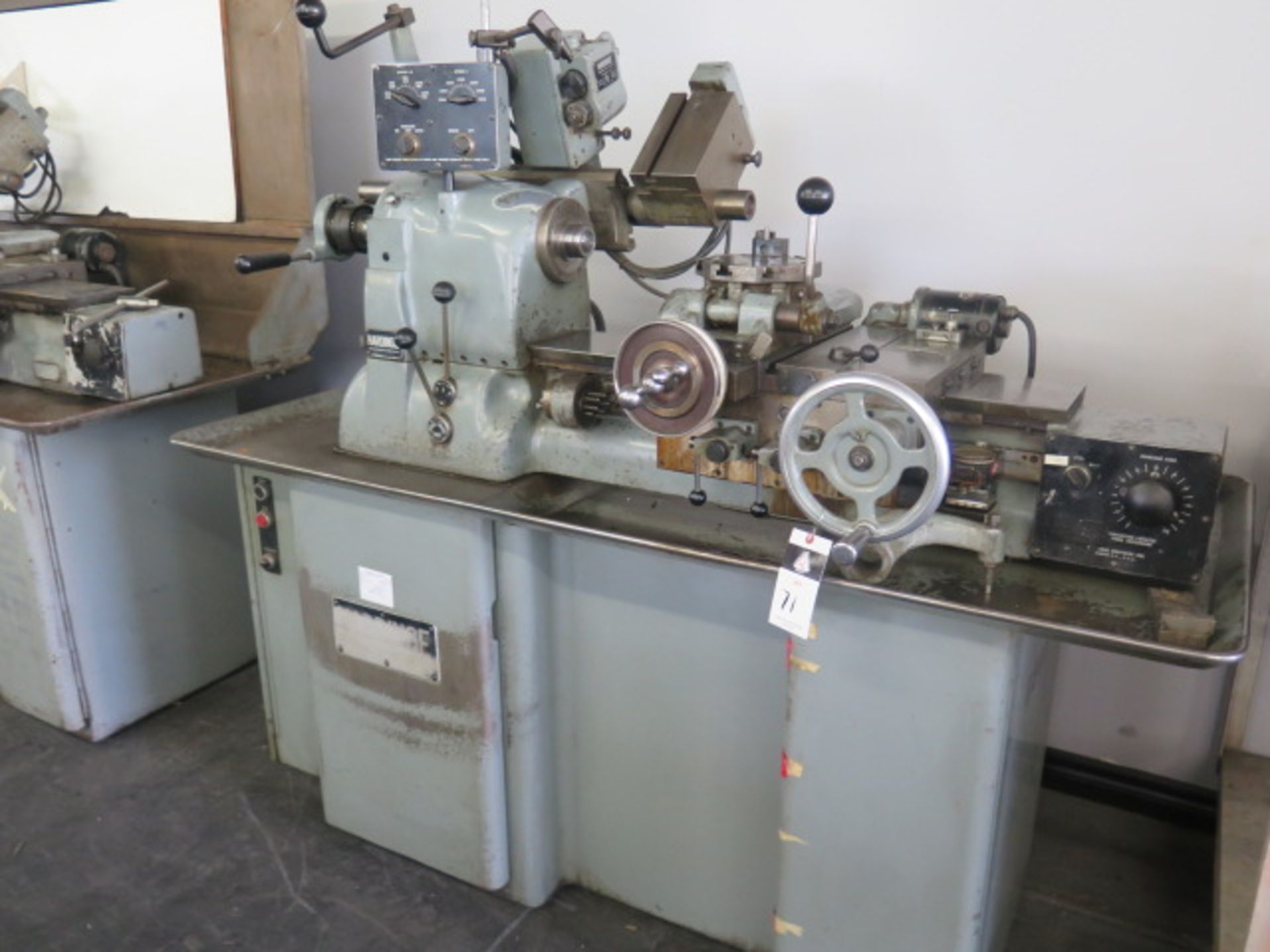 Hardinge HC Hand Chucker s/n HC-1668-E w/ 125-3000 RPM, Threading Attachment, 8-Station, SOLD AS IS - Image 3 of 11