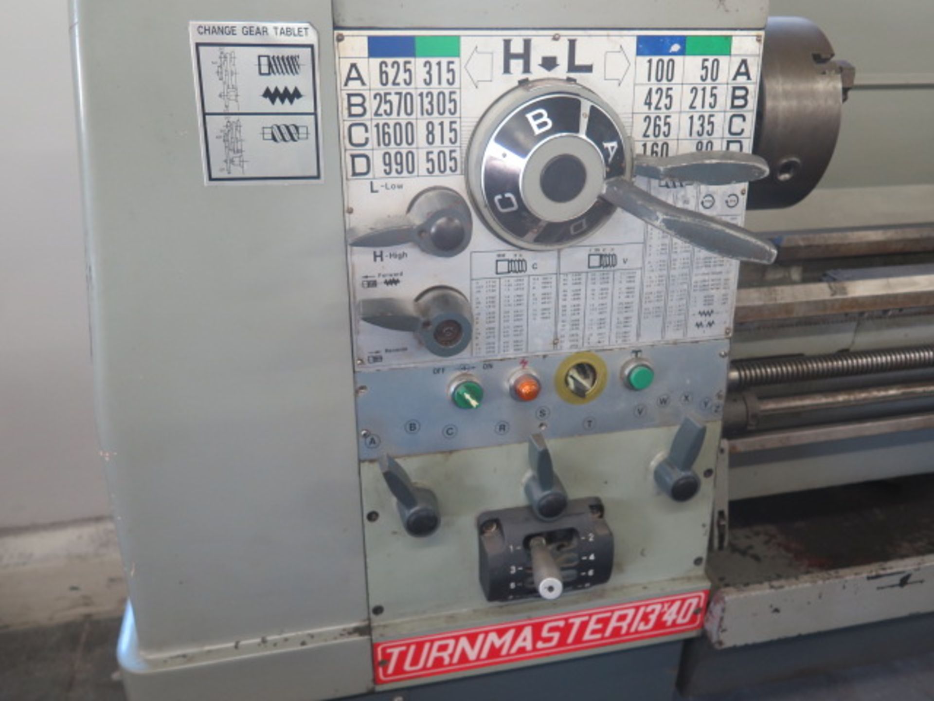 1997 Turret “Turnmaster” TRL-1340G 13” x 40” Geared Head Gap Bed Lathe s/n 13497011367, SOLD AS IS - Image 3 of 13