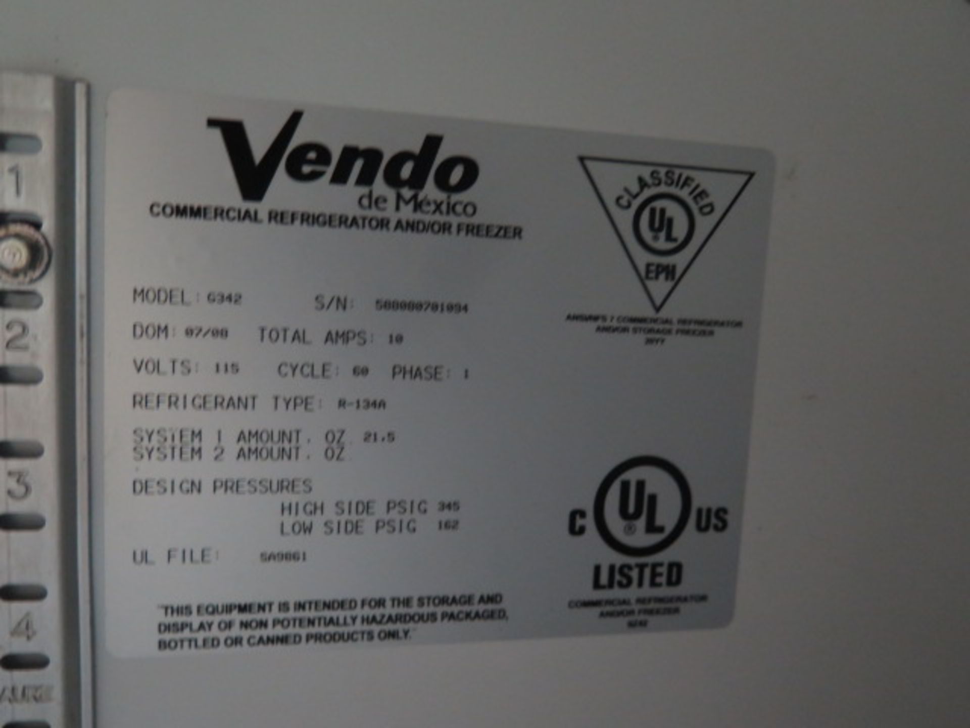 Vendo mdl. G432 Commercial Dual Glass Door Cooler s/n 588282721294 (SOLD AS-IS - NO WARRANTY) - Image 6 of 6