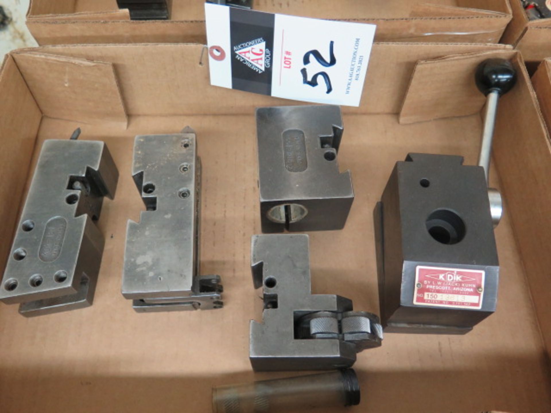 KDK Tool Post and (4) Tool Holders (SOLD AS-IS - NO WARRANTY)