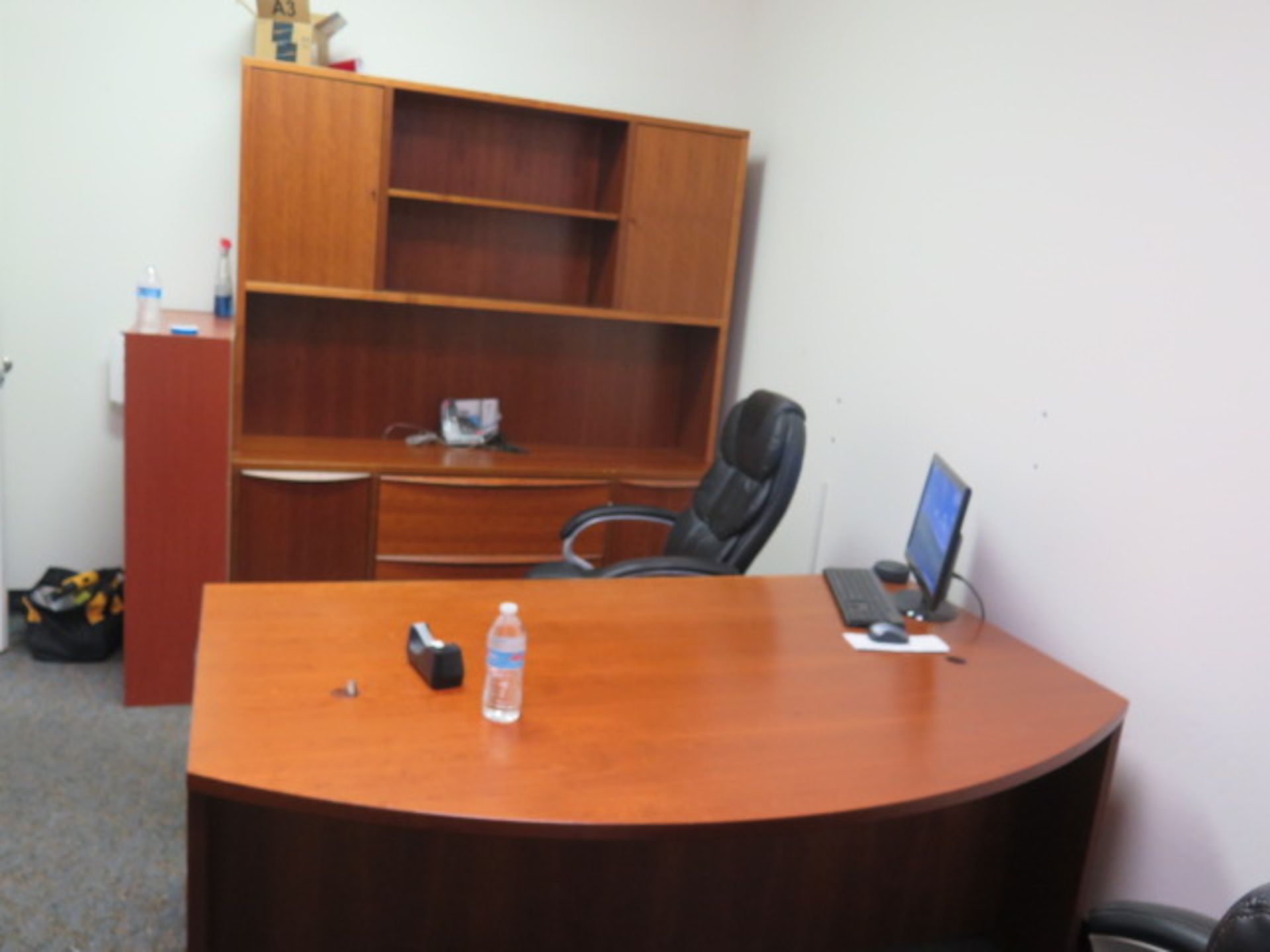 Desk, Credenza, Bookshelf and Chairs (SOLD AS-IS - NO WARRANTY)