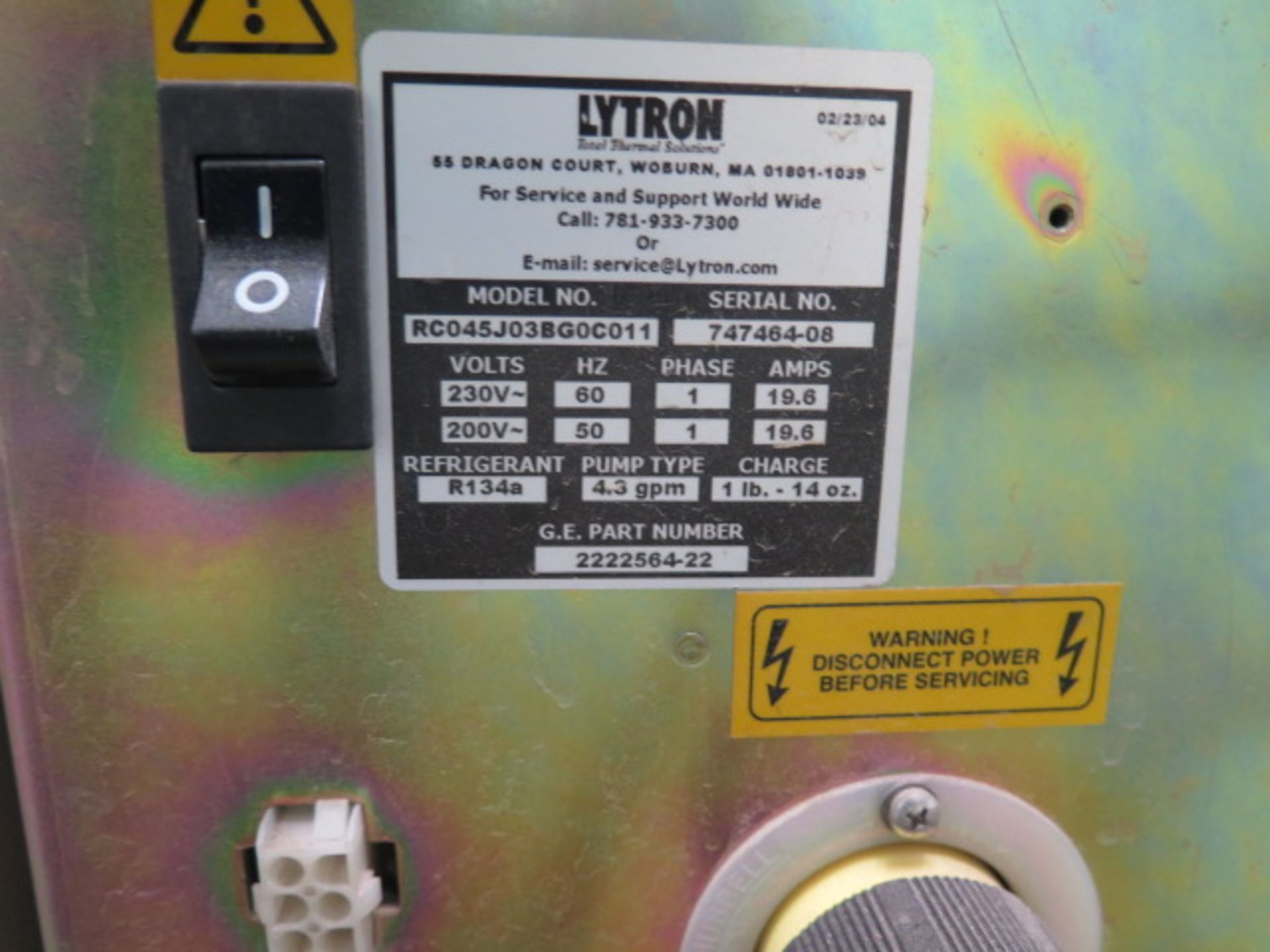 Lytron RC045J03BG0C011 Process Chiller s/n 747464-08 (SOLD AS-IS - NO WARRANTY) - Image 6 of 6