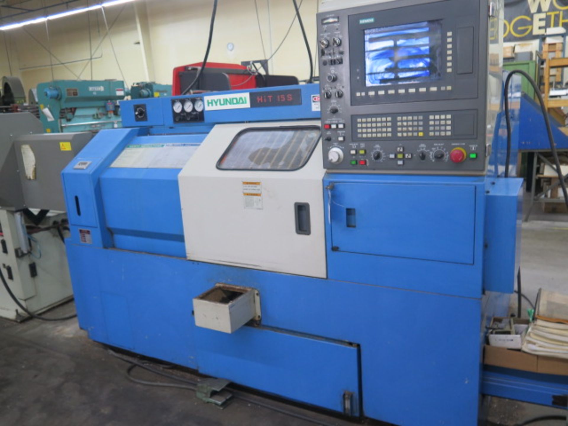 Hyundai HiT 15S CNC Turning Center s/n 5-009 w/ Siemens Controls, Tool Presetter, SOLD AS IS - Image 2 of 16