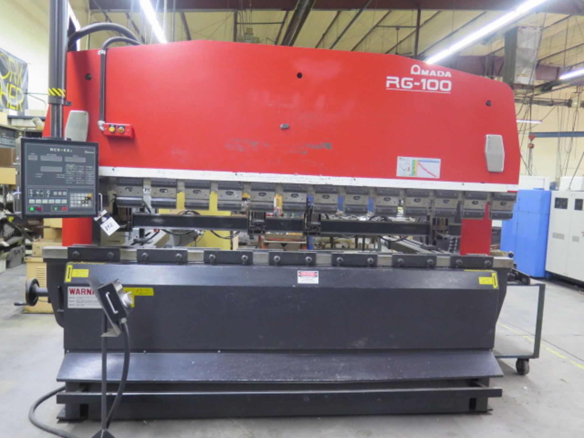 Amada RG100 100 Ton x 10’ CNC Press Brake s/n 105240 w/ NC9-EX II 3 AXIS Controls, SOLD AS IS