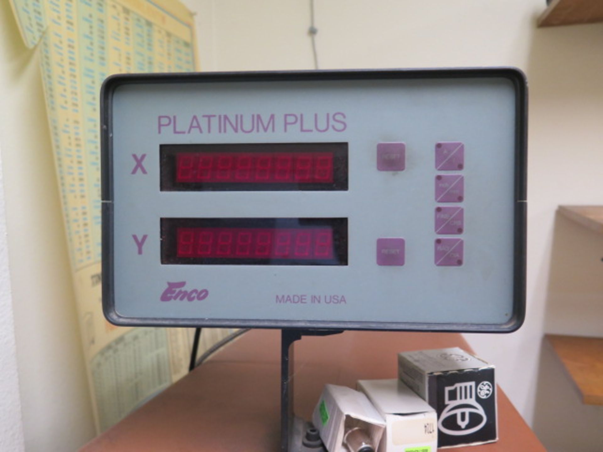 MicroVu mdl. M14 14” Floor Model Optical Comparator s/n 3521 w/ Enco Platinum Plus DRO, Surface - Image 10 of 11