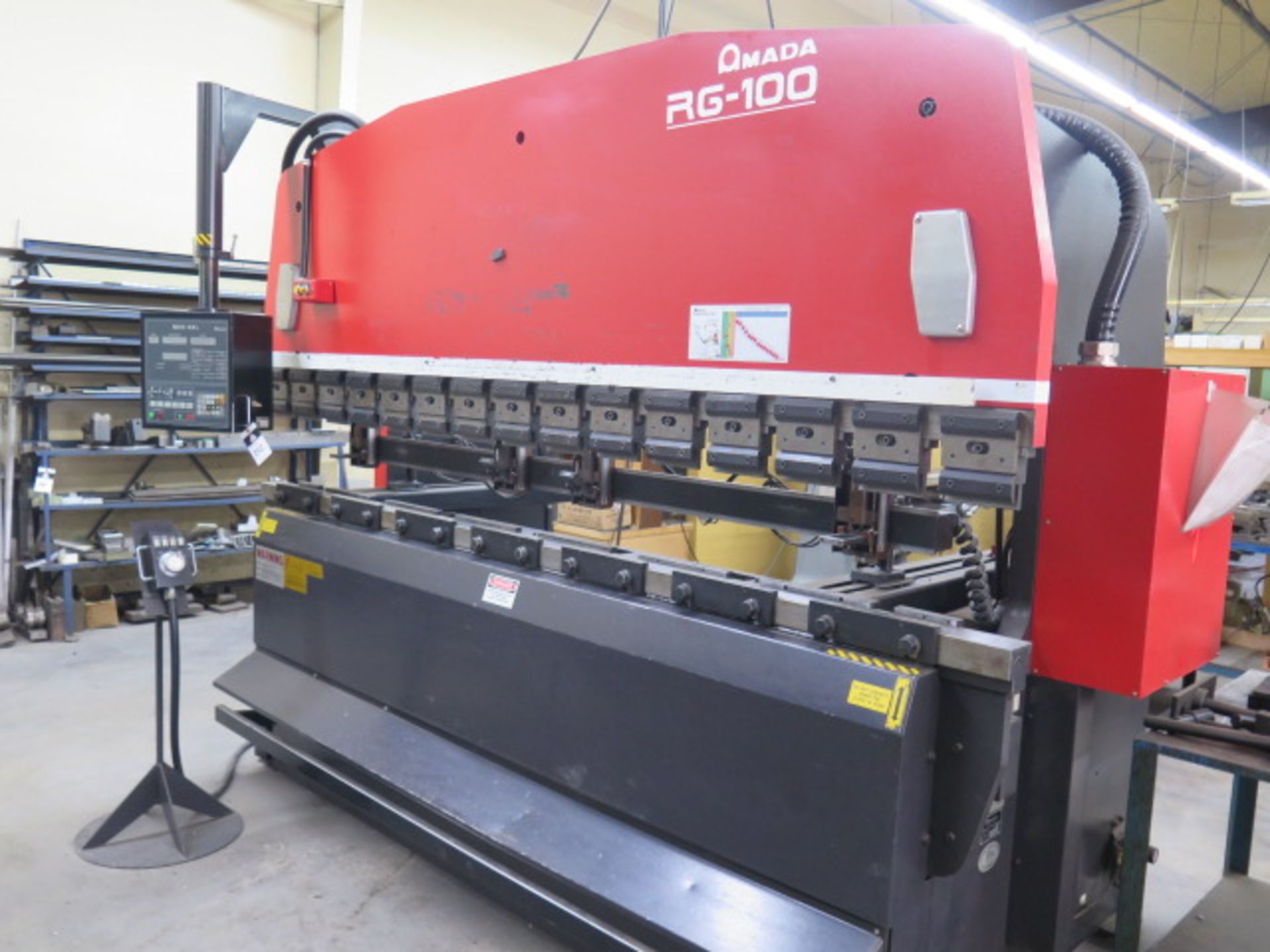 Amada RG100 100 Ton x 10’ CNC Press Brake s/n 105240 w/ NC9-EX II 3 AXIS Controls, SOLD AS IS - Image 3 of 20