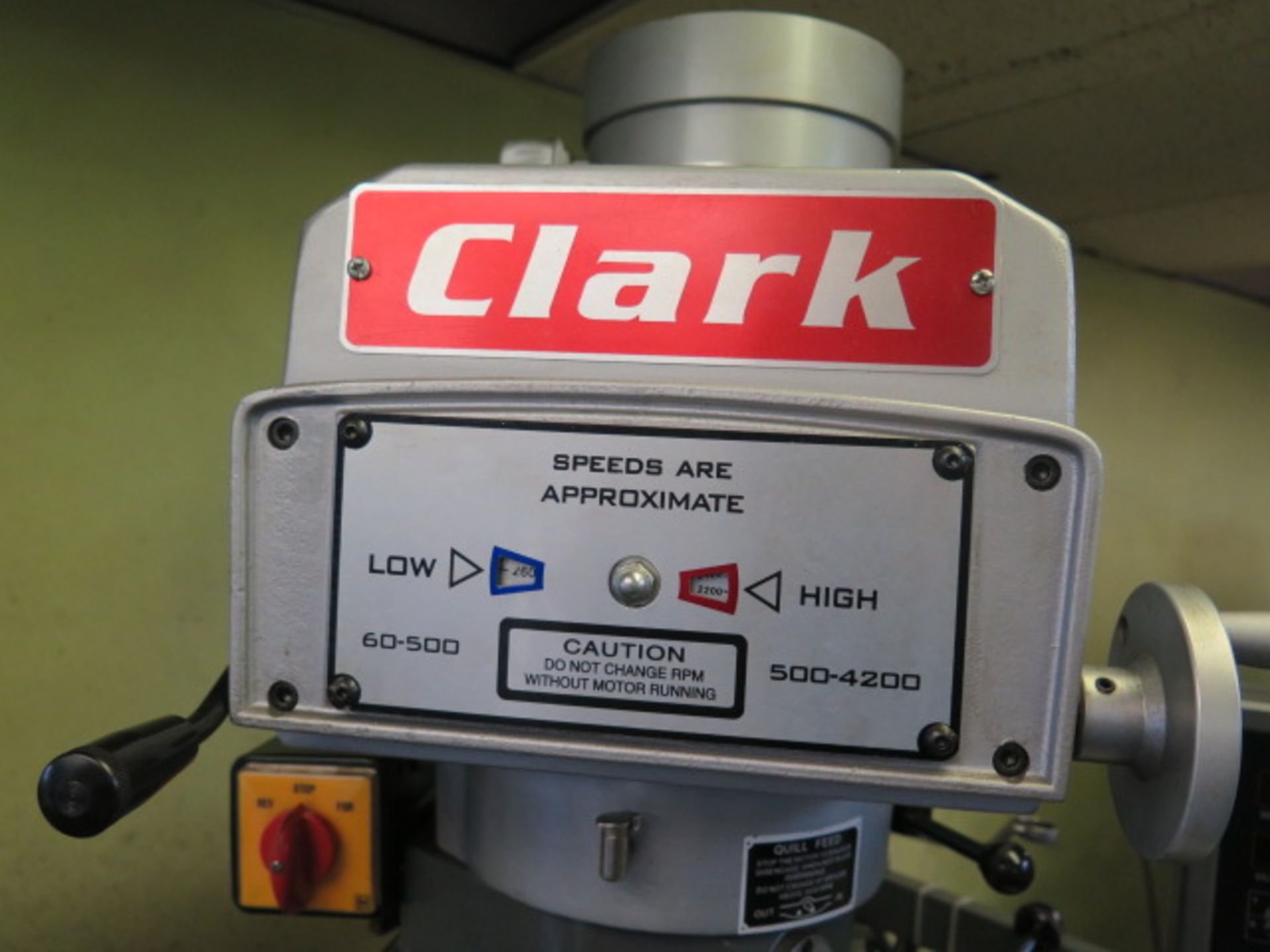 2015 Clark B3V Vertical Mill s/n 150237 w/ Sino SDS6-2V Programmable DRO, 3Hp Motor, SOLD AS IS - Image 9 of 9