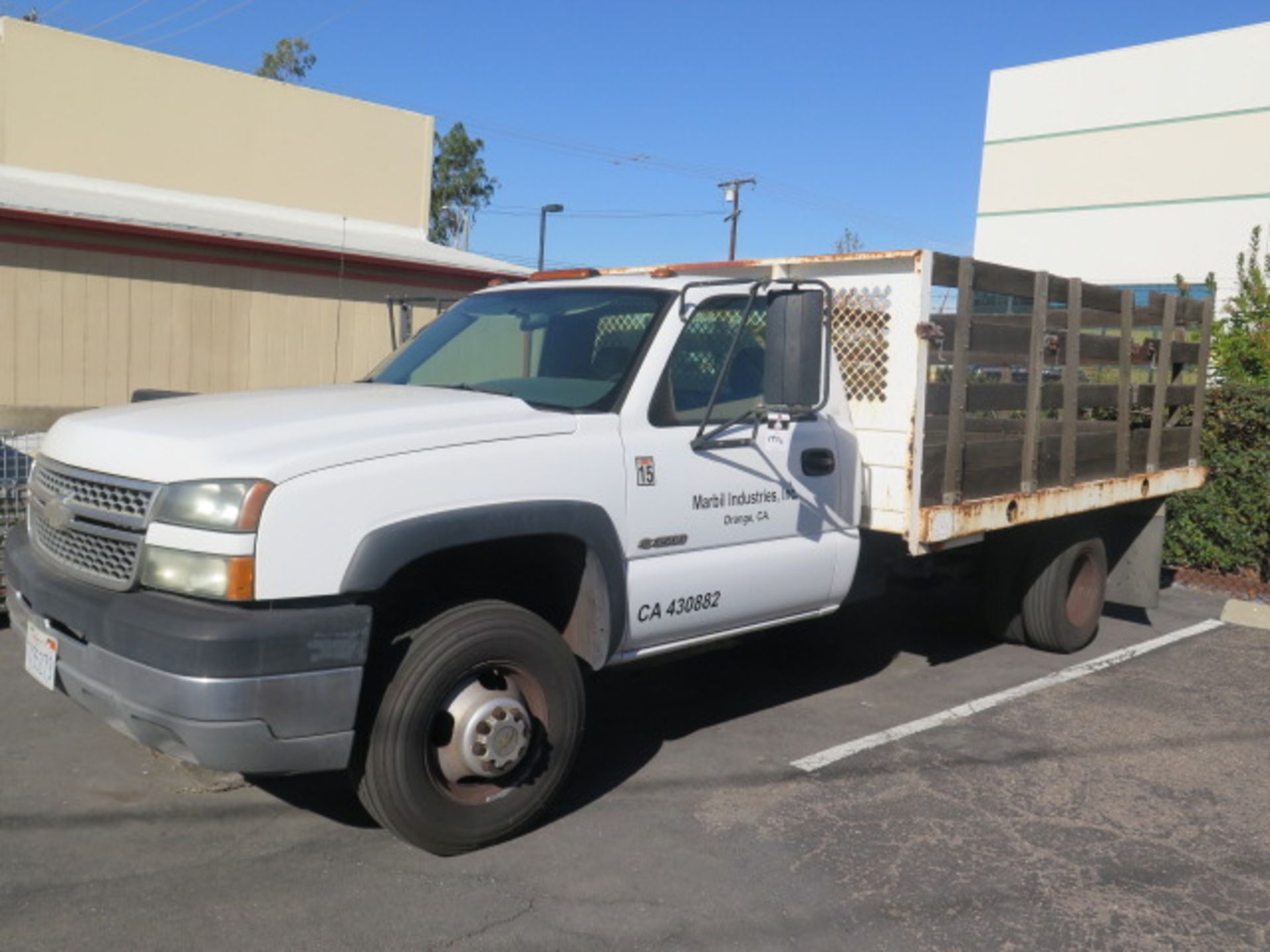 Chevrolet Silverado 3500 12’ Stake-Bed Truck Lisc# 7X55273 w/ Vortec 8100 8.1L Gas, Auto, SOLD AS IS