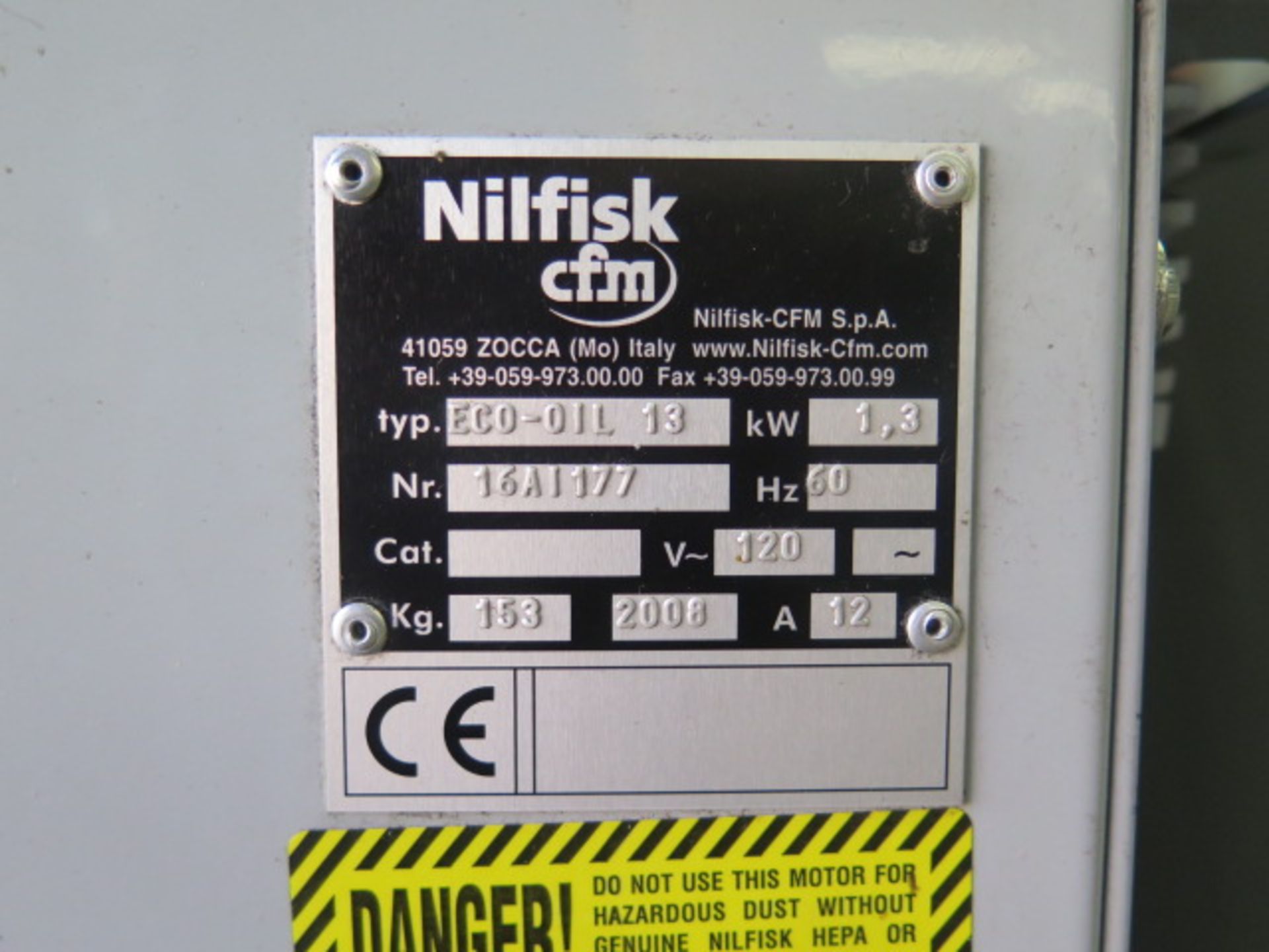 Nilfisk CFM Type ECO-10613 Industrial Vacuum s/n 16AI177 (SOLD AS-IS - NO WARRANTY) - Image 8 of 8