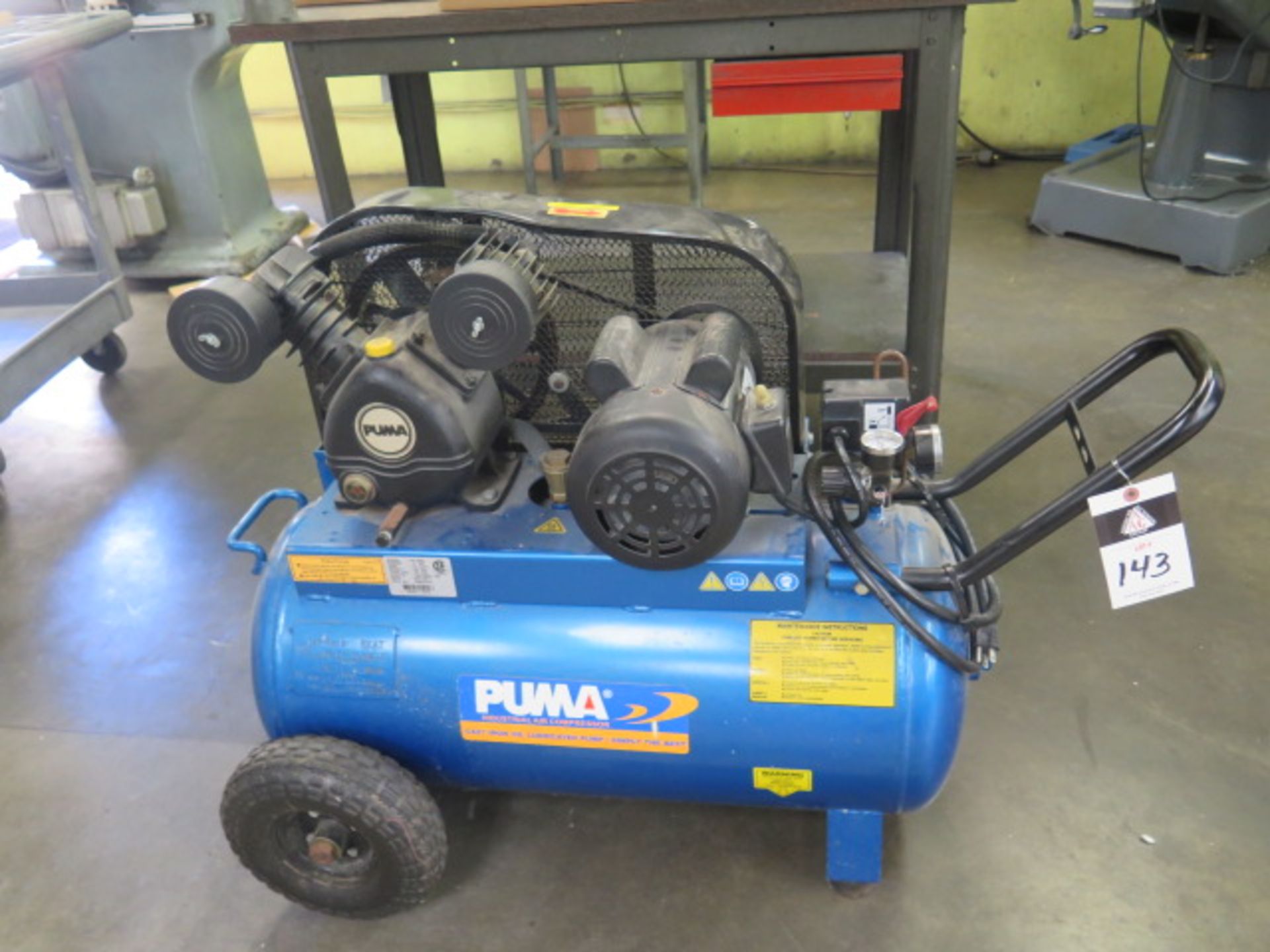 Puma 2Hp Portable Air Compressor w/ 2-Stage Pump, 20 Gallon Tank (SOLD AS-IS - NO WARRANTY)