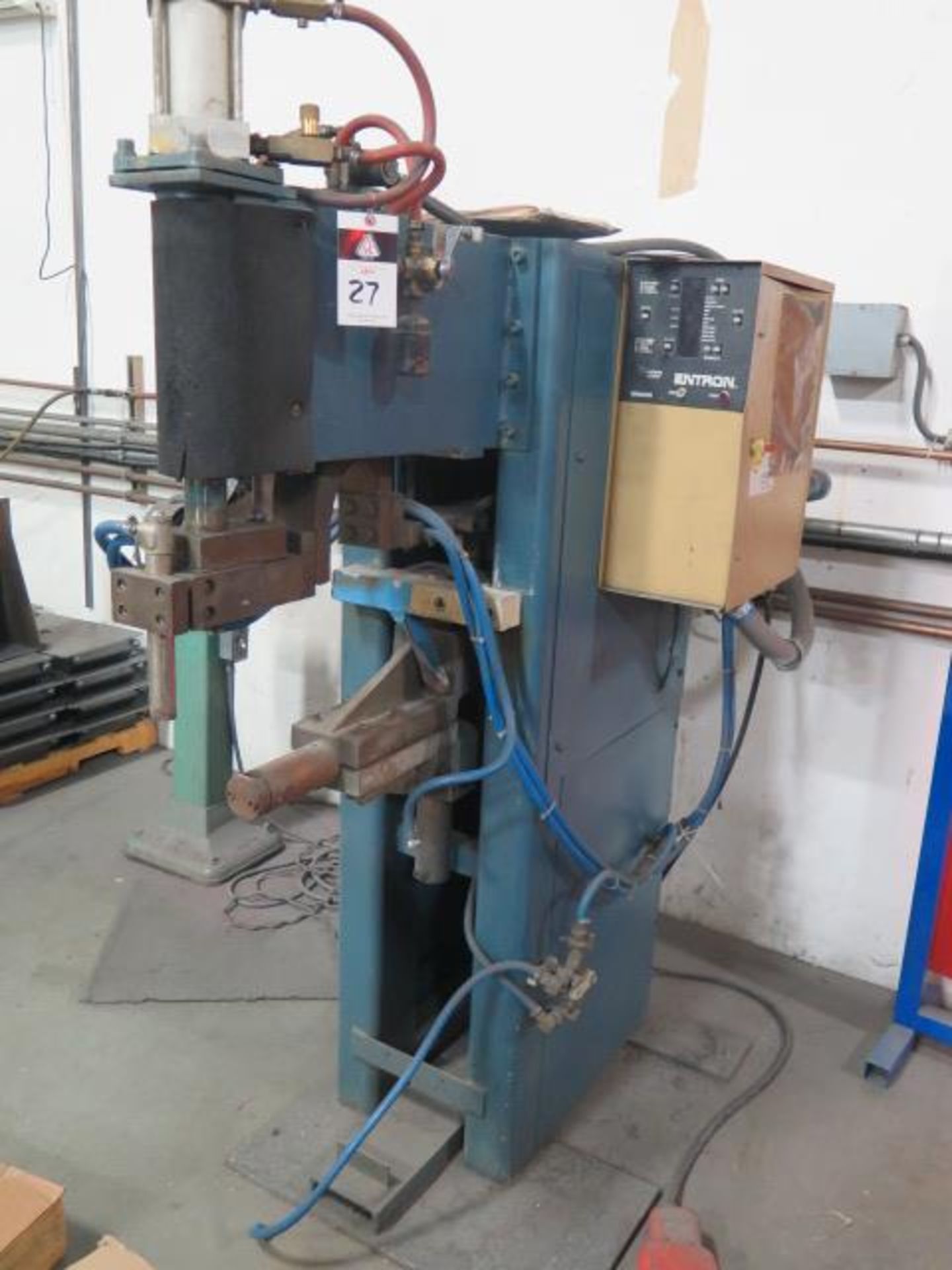 Entron Pneumatic Actuated Spot Welder s/n L-8981 w/ Entron Controls (SOLD AS-IS - NO WARRANTY)