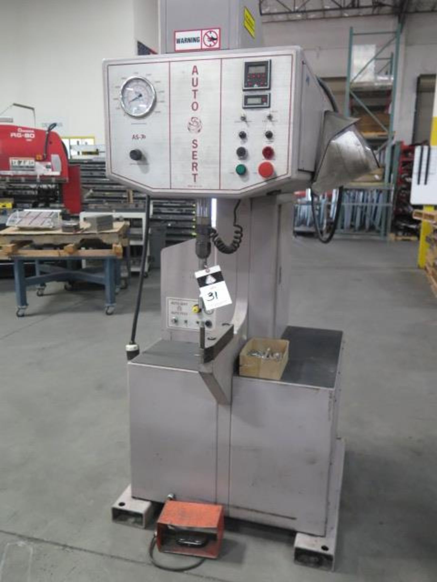 Auto-Sert AS-7.5 7.5 Ton Hardware Insertion Press s/n 00527 w/ Vibratory Bowl, SOLD AS IS