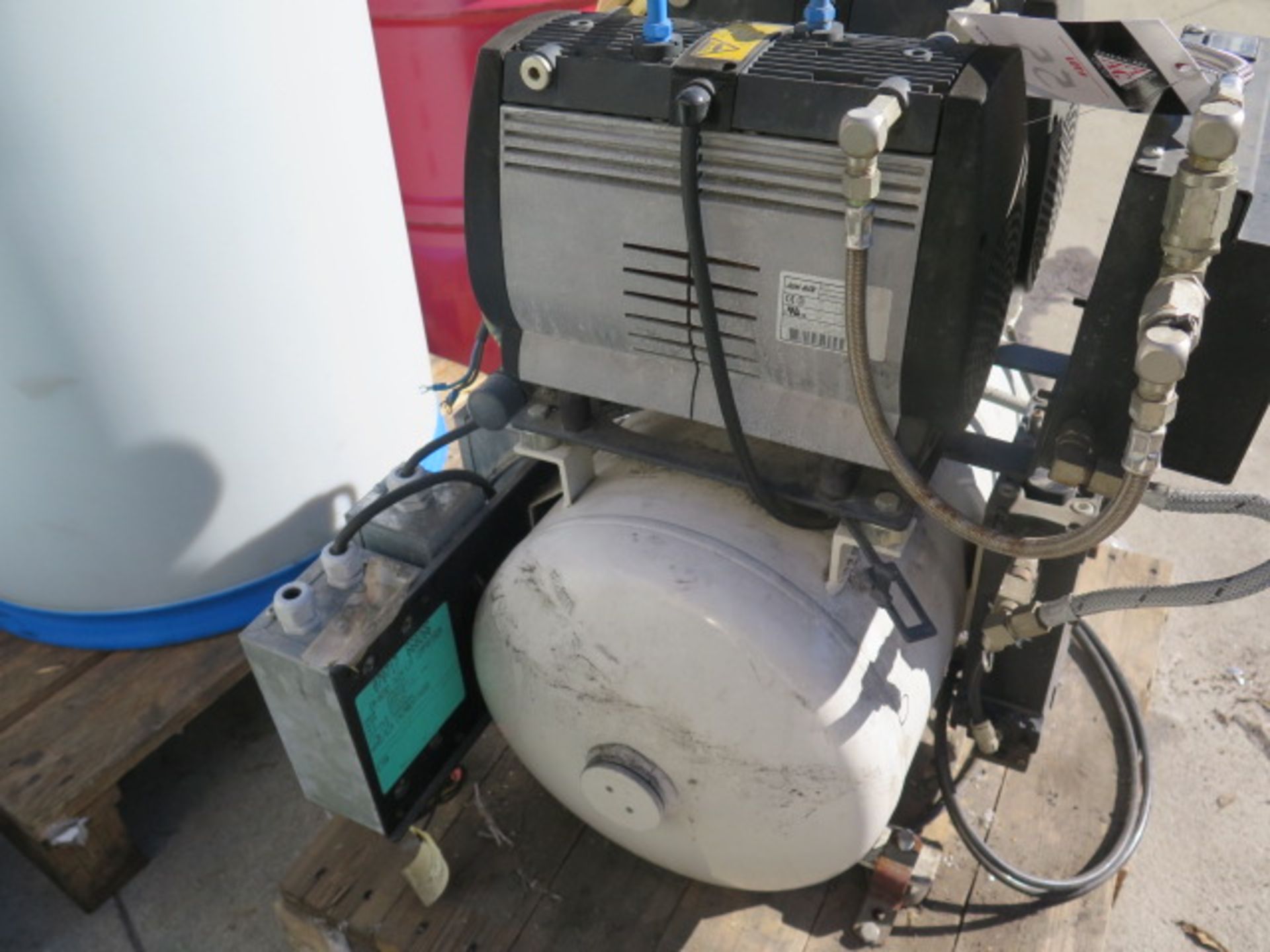 2006 Jun-Air (Dental EZ / CustomAir) mdl. CA-823-D Dual Pump Air Comp s/n 614724 w/ Tank, SOLD AS IS - Image 5 of 7