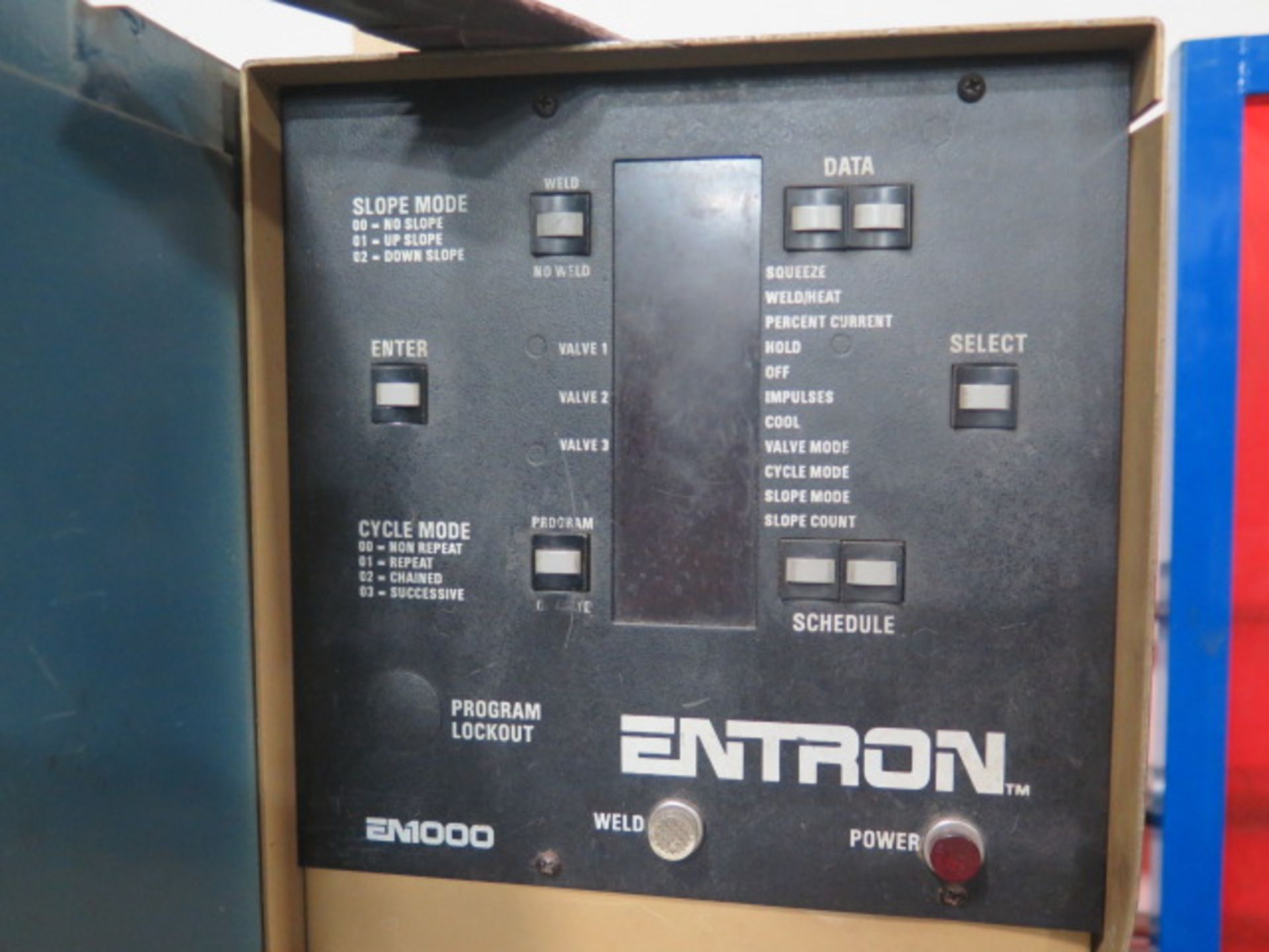 Entron Pneumatic Actuated Spot Welder s/n L-8981 w/ Entron Controls (SOLD AS-IS - NO WARRANTY) - Image 8 of 8