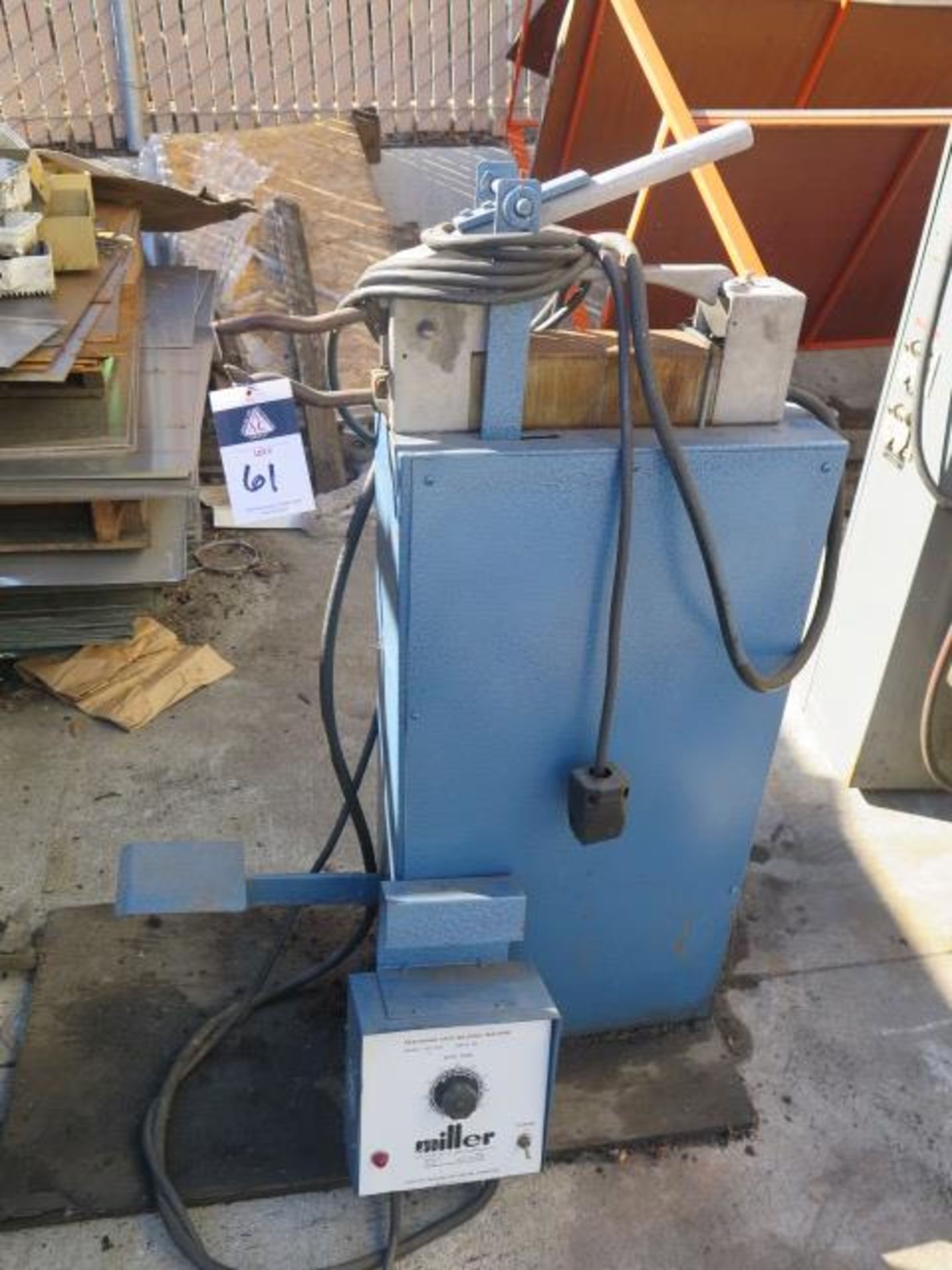 Miller WT-2058 2.5kVA Spot Welder s/n JA412176 w/ Miller Resistance Welding Controls, SOLD AS IS