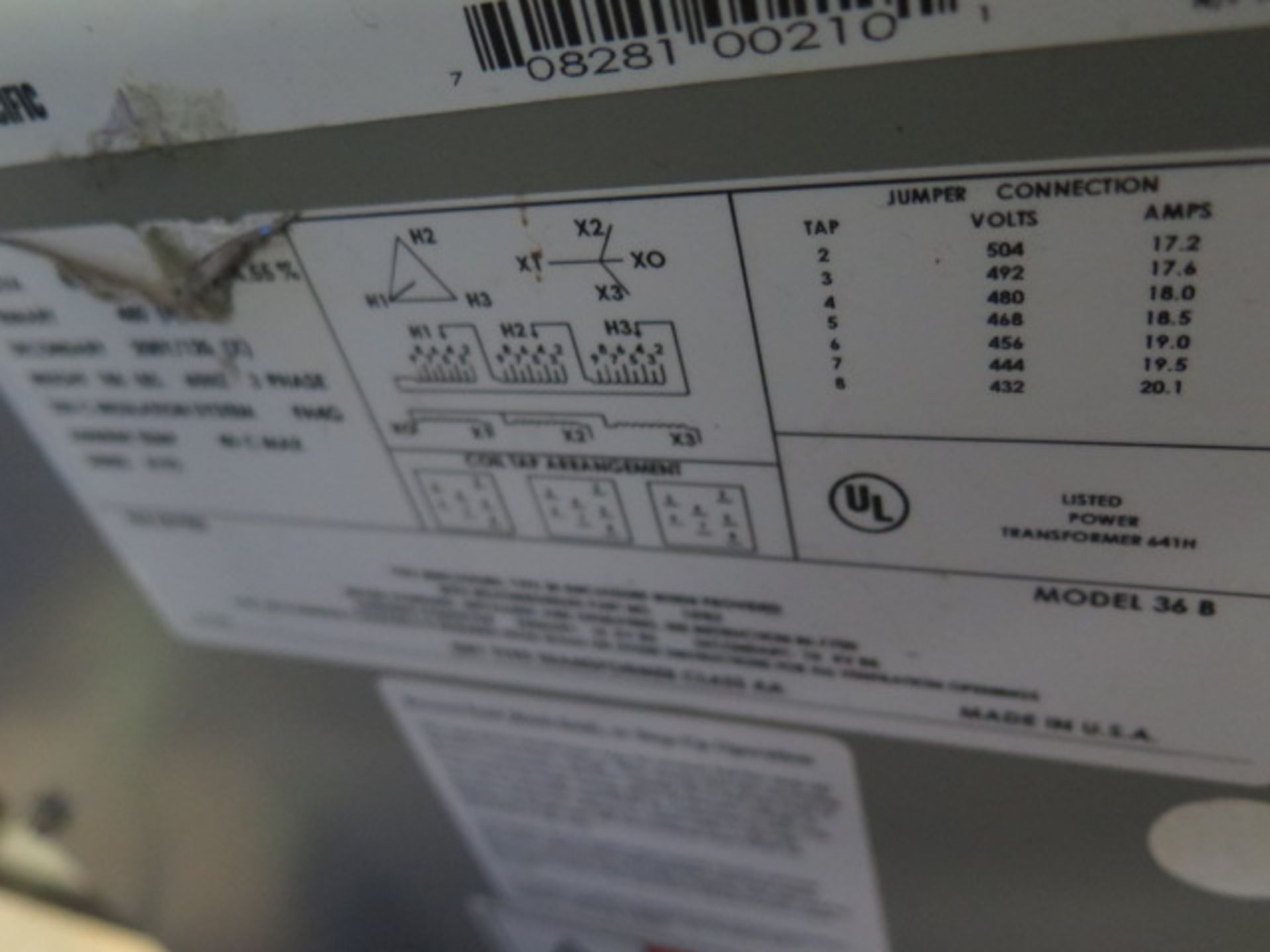 Federal Pacific 15kVA Transformer 480-208Y/120 (SOLD AS-IS - NO WARRANTY) - Image 3 of 3