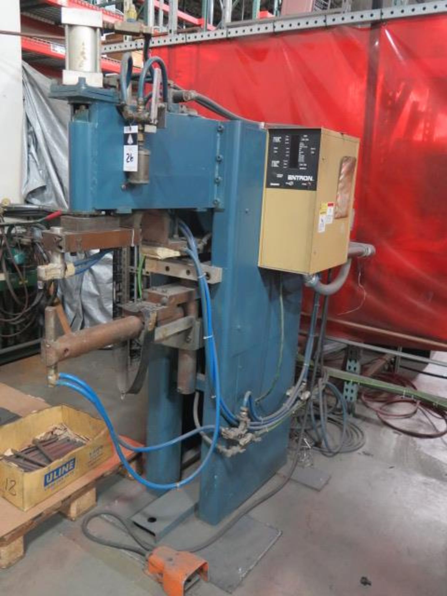 Entron Pneumatic Actuated Spot Welder s/n 10599 w/ Entron Controls (SOLD AS-IS - NO WARRANTY)