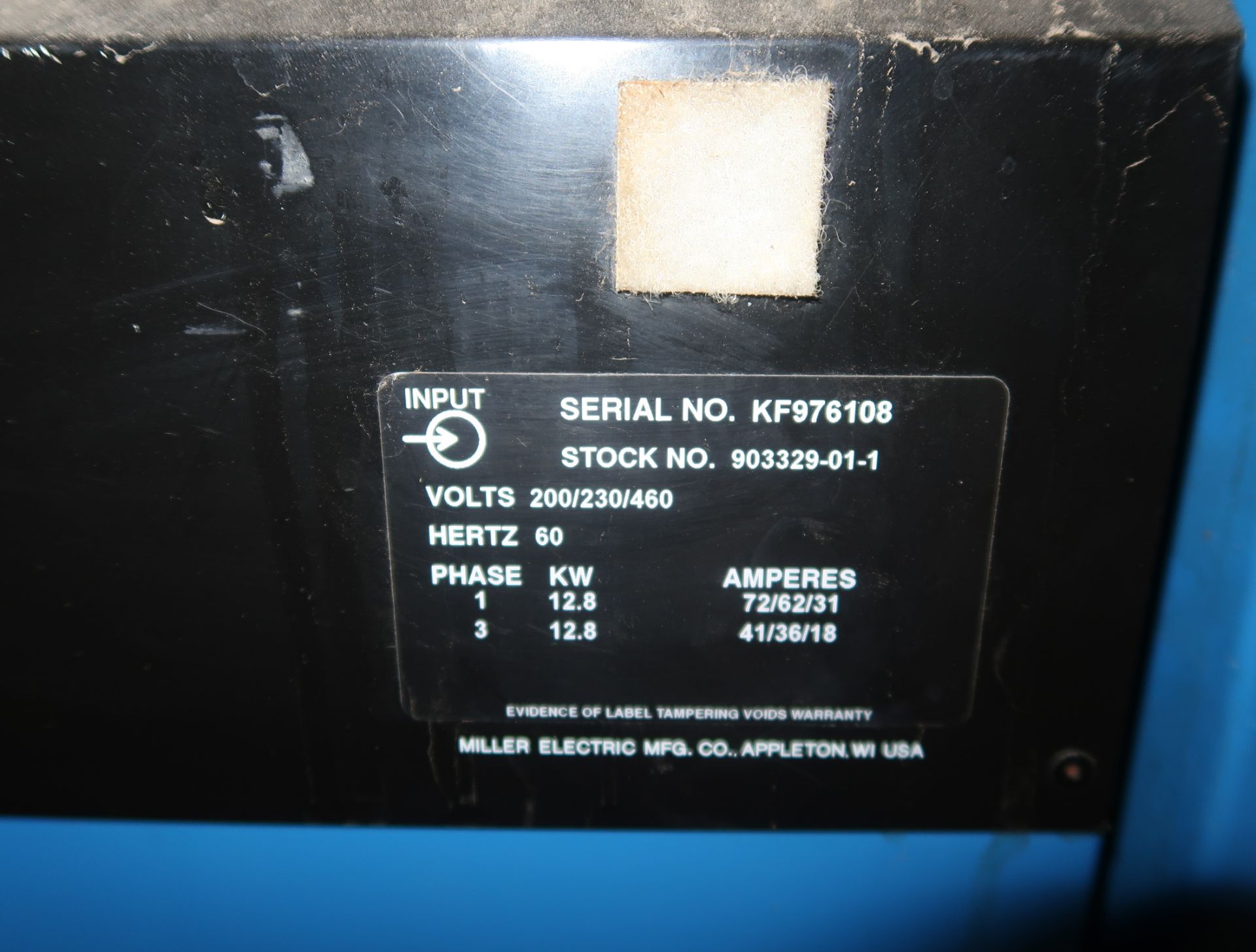 MILLER AEROWAVE 300 CC AC/DC HYBRID ARC WELDER POWER SOURCE SN. KF976108 - Image 2 of 2