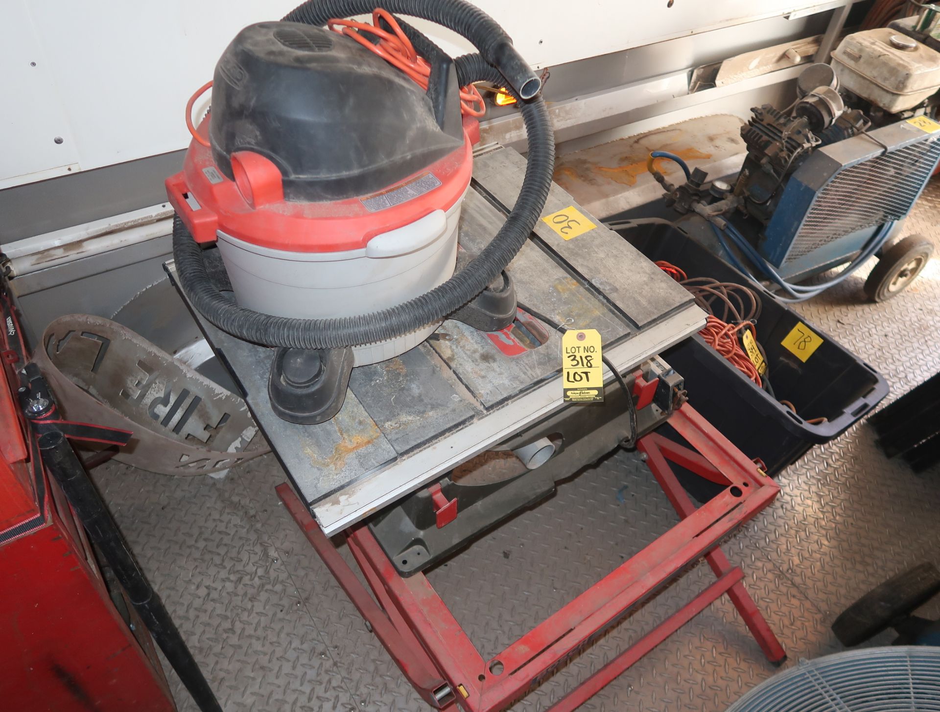 BOSCH TABLE SAW W/STAND & DUST COLLECTOR