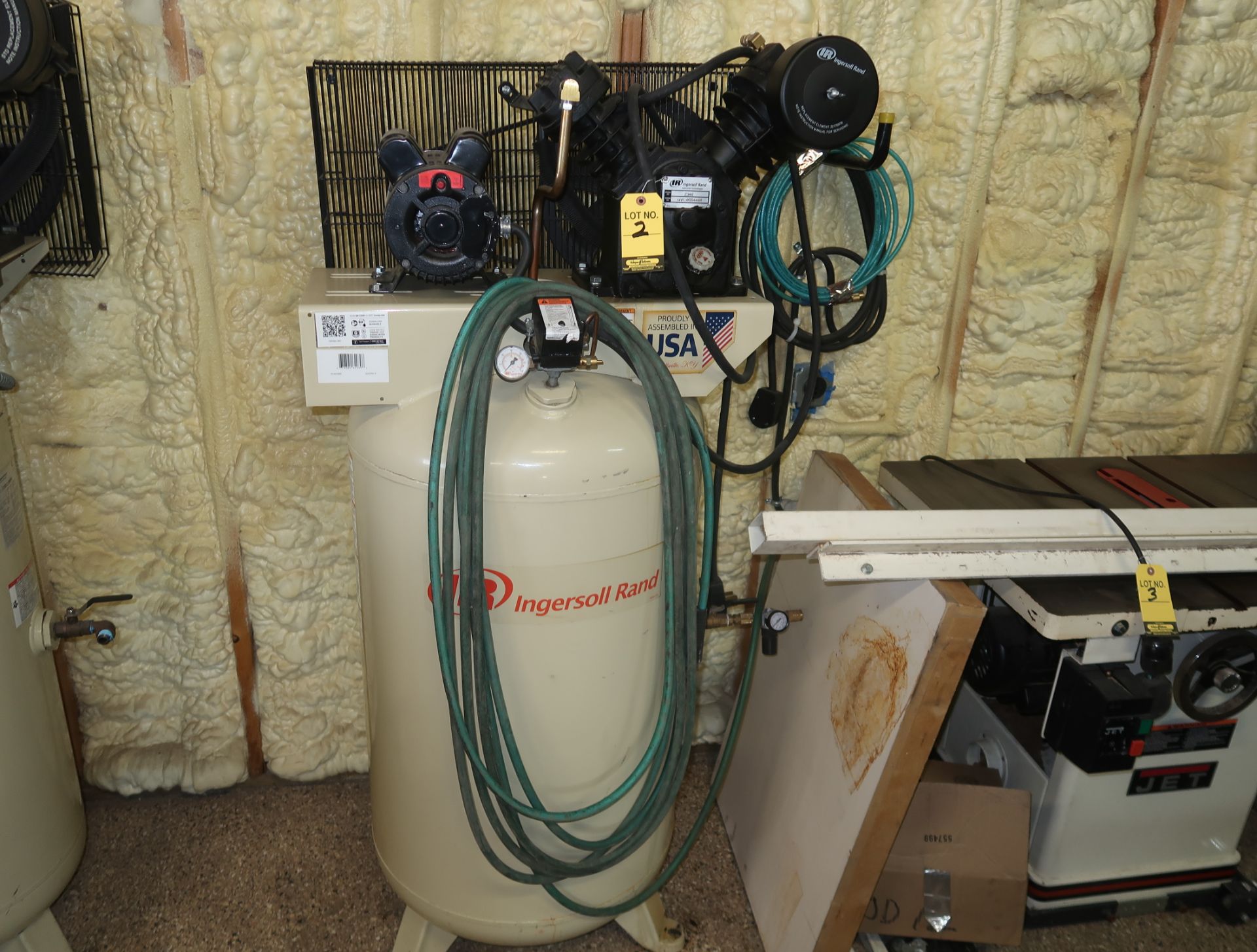 INGERSOLL RAND 5HP AIR COMPRESSOR, 230V 1PH