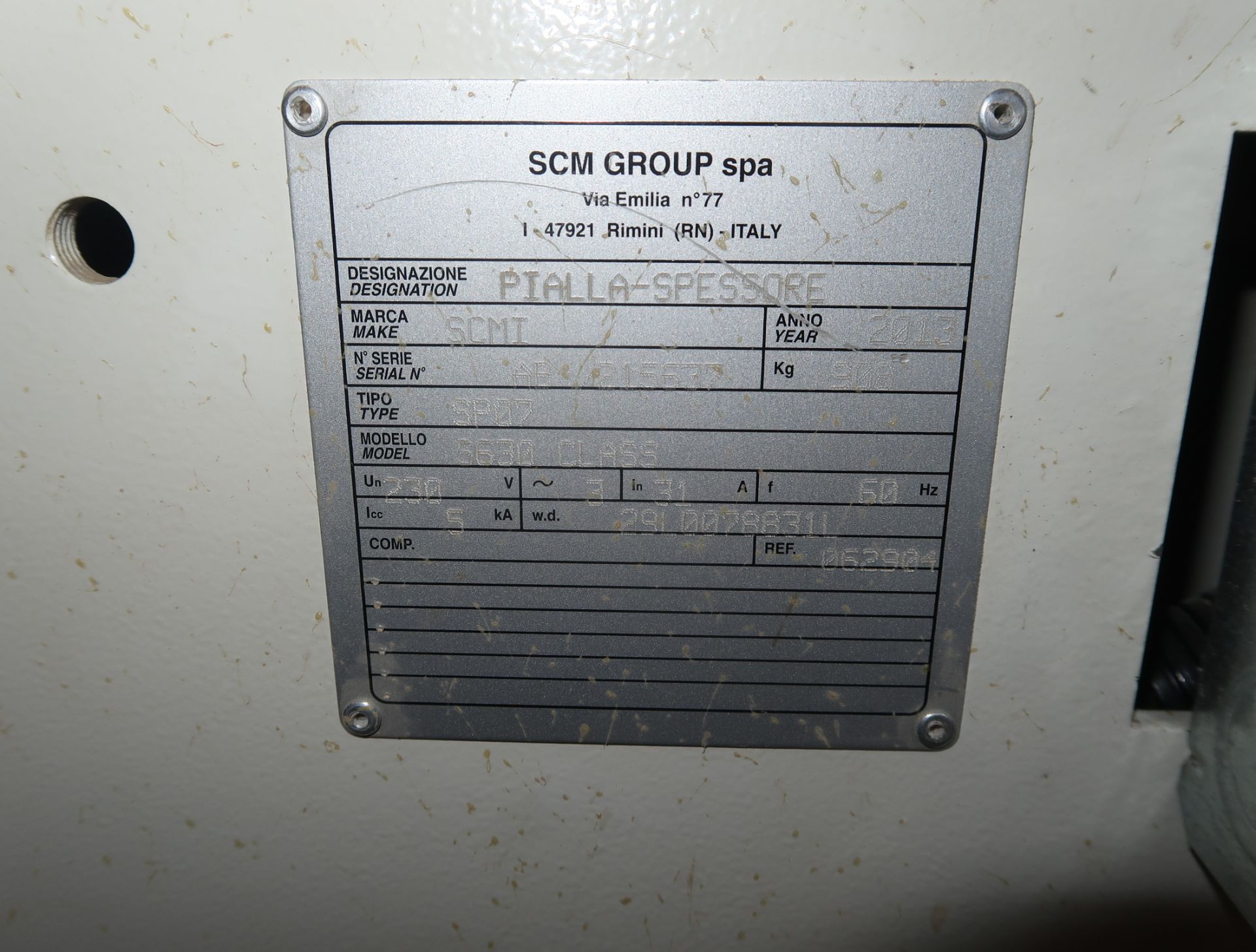 2013 SCMI S630 CLASS PLANER 24" HEAVY DUTY, SN. AB/215637, 230V 3PH - Image 4 of 4