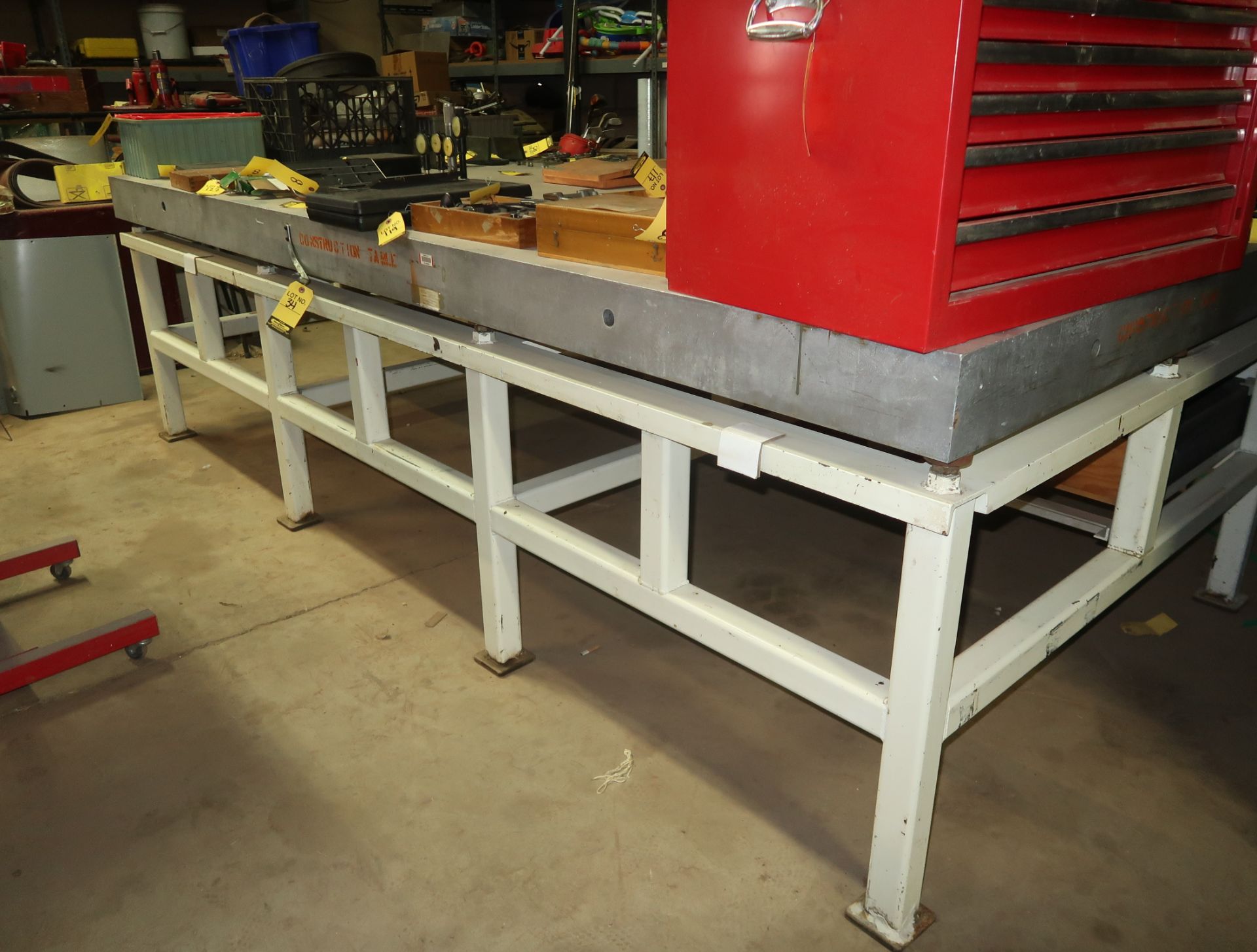 5'X10'X5" ALUMINUM INSPECTION TABLE W/ STAND, BOTTOM SIDE OF TABLE IS PRECISION MACHINED - Image 2 of 3