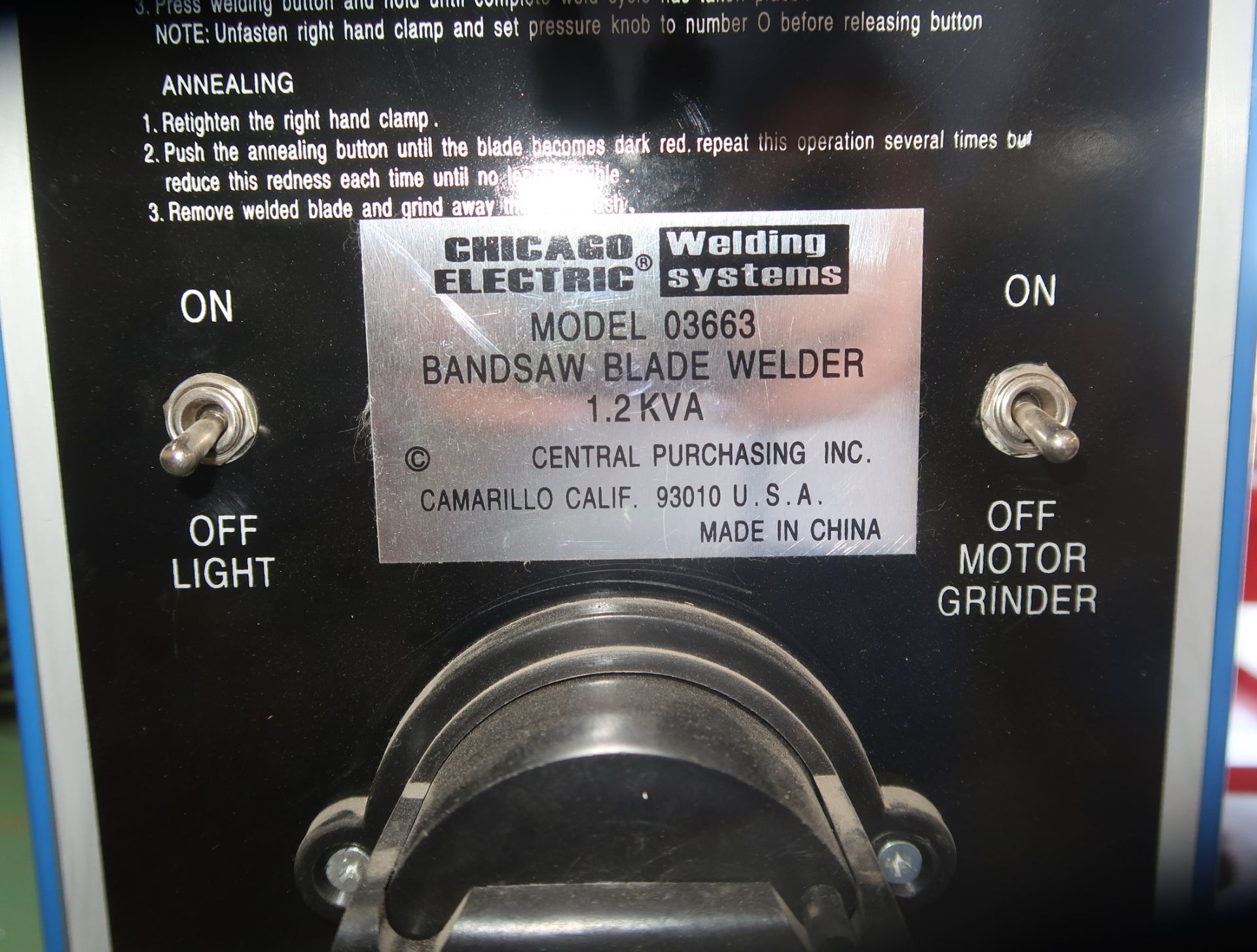 CHICAGO ELECTRIC MDL. 03660 BLADE WELDER, 220V 1PH - Image 3 of 3