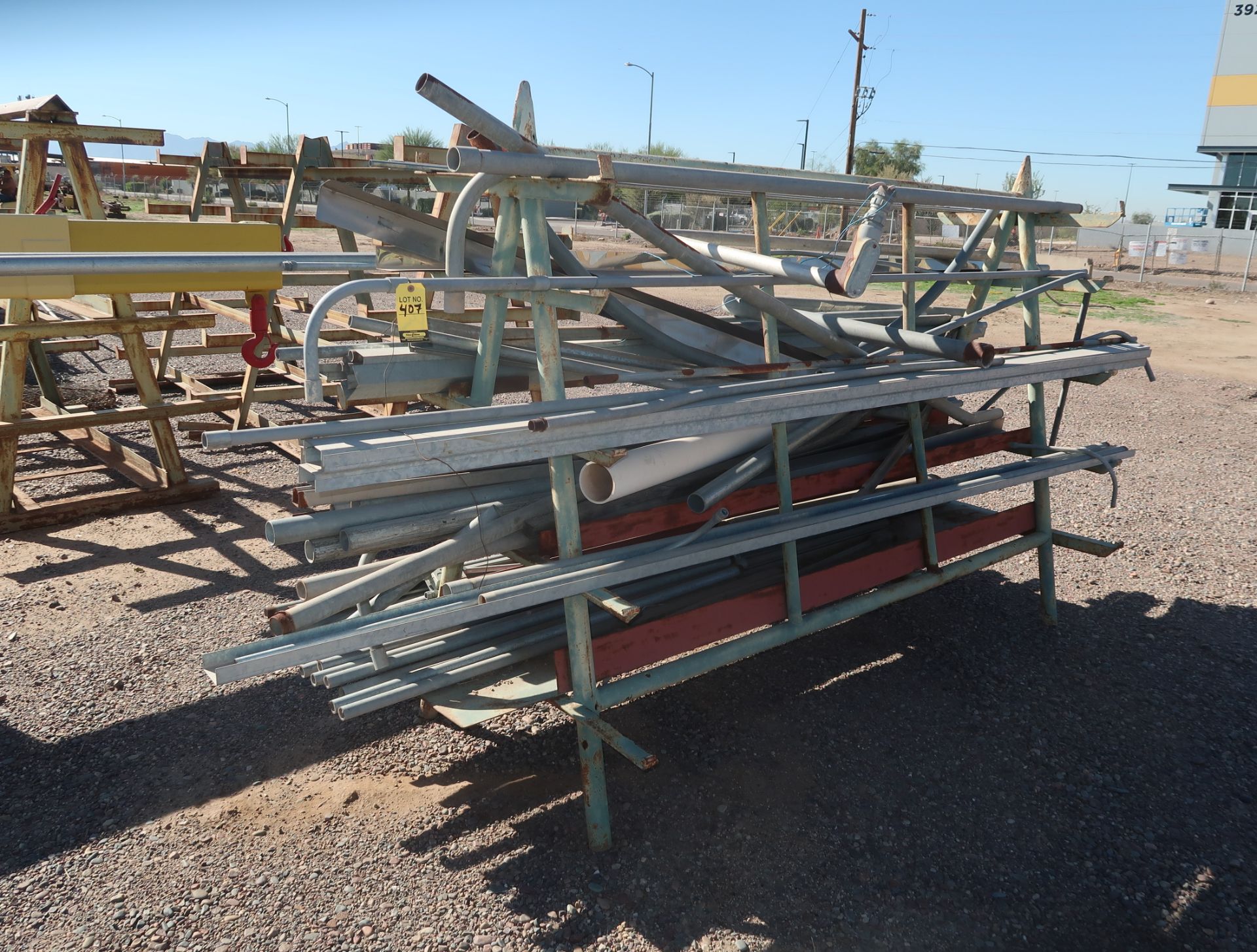 LOT A-FRAME RACK W/GALVANIZED PIPE & CHANNEL